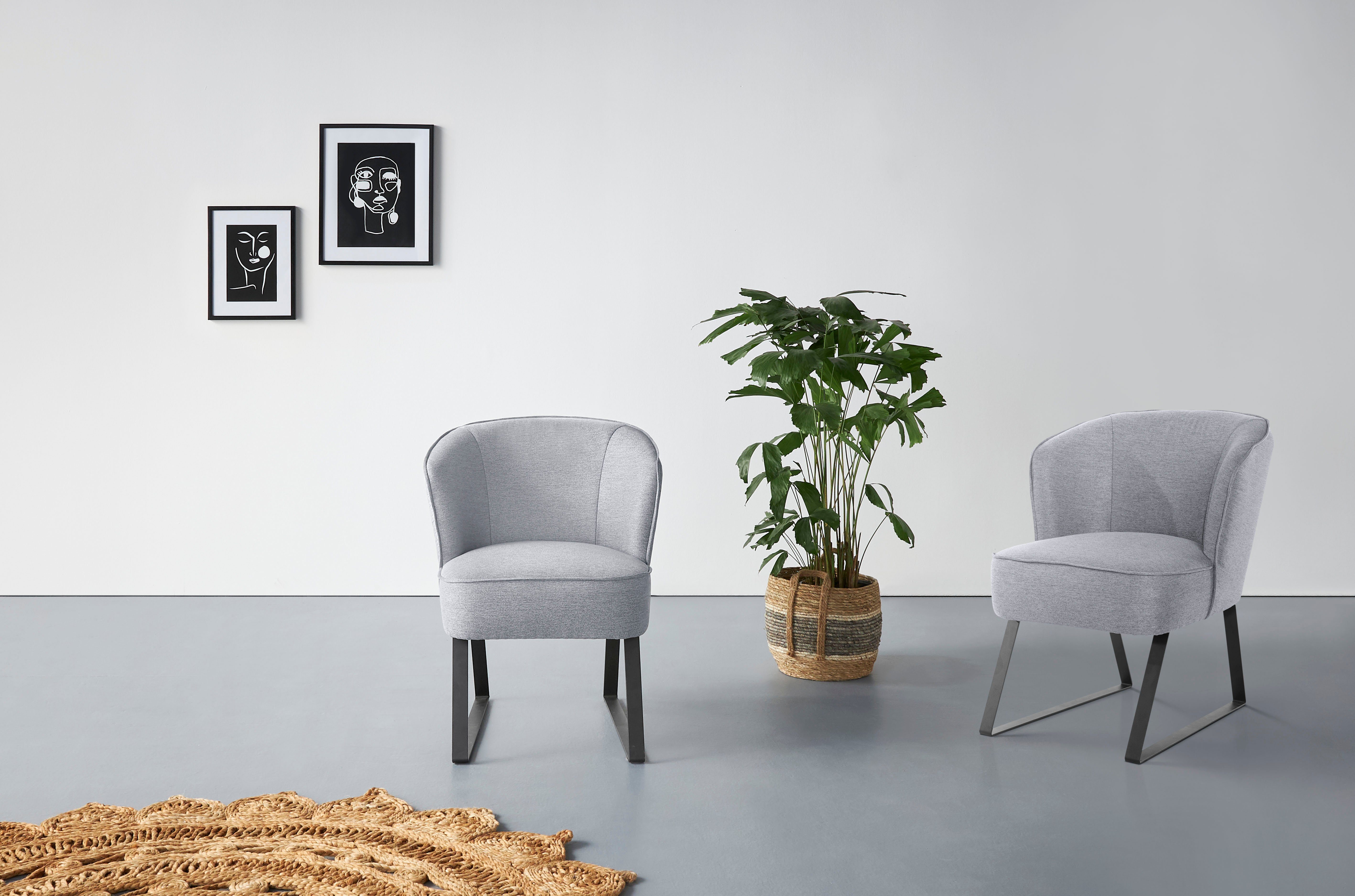 Sessel Qualitäten, in 1 Americano, sofa Metallfüßen, Keder Stck. fashion und mit - exxpo Bezug verschiedenen