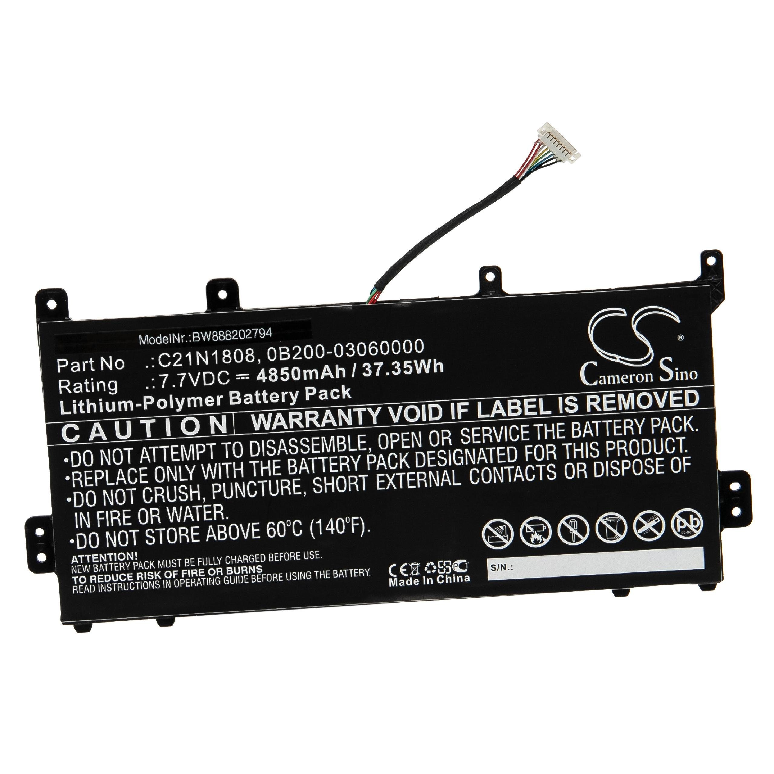 vhbw Laptop-Akku passend für / C523, Netbook C523NA-1A / Asus Li-Polymer) 7,7V, C523NA, Kompatibel (4850mAh, mAh Notebook mit C523NA-0021AN4200, C423NA-RH91T-CB, Notebook Notebook 4850