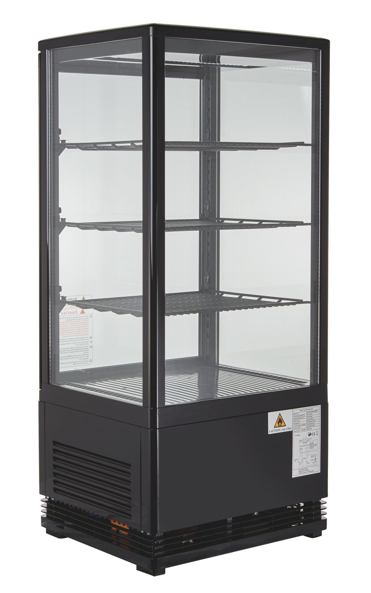GastroHero Kühlschrank Kühlvitrine 78 L - LED mit Glastür I abschließbar KV-78S, 95.5 cm hoch, 42.5 cm breit