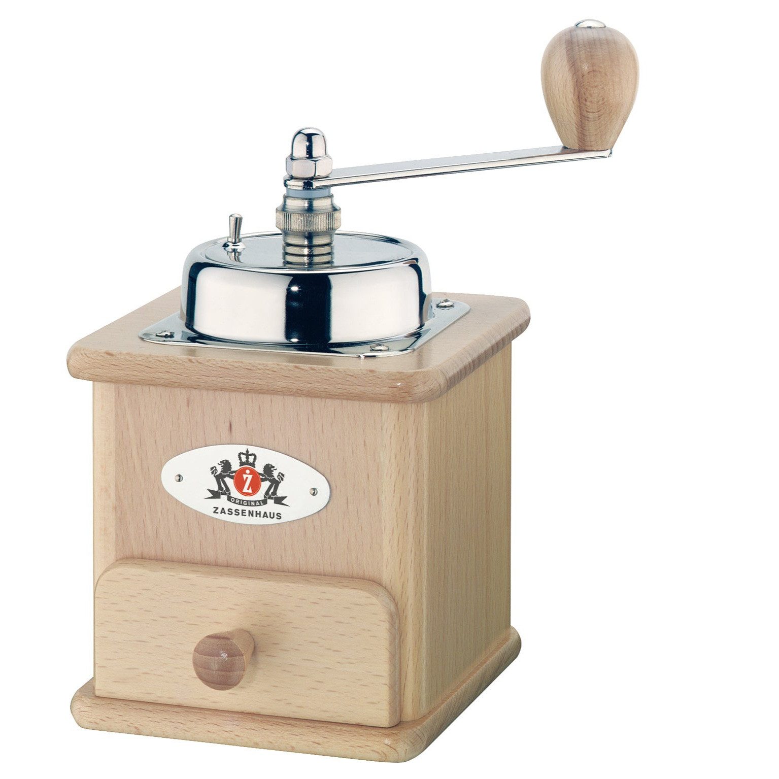 ZASSENHAUS Kaffeemühle Zassenhaus Kaffeemühle BRASILIA, Kegelmahlwerk aus gehärtetem Spezialstahl, 50 g Bohnenbehälter, Kaffemühle Manuell, Made in Germany