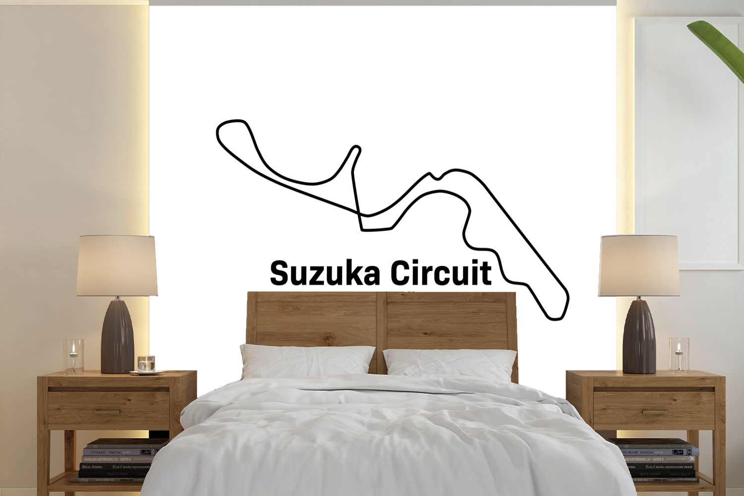 MuchoWow Fototapete Suzuka - Formel 1 - Rennstrecke, Matt, bedruckt, (5 St), Vinyl Tapete für Wohnzimmer oder Schlafzimmer, Wandtapete