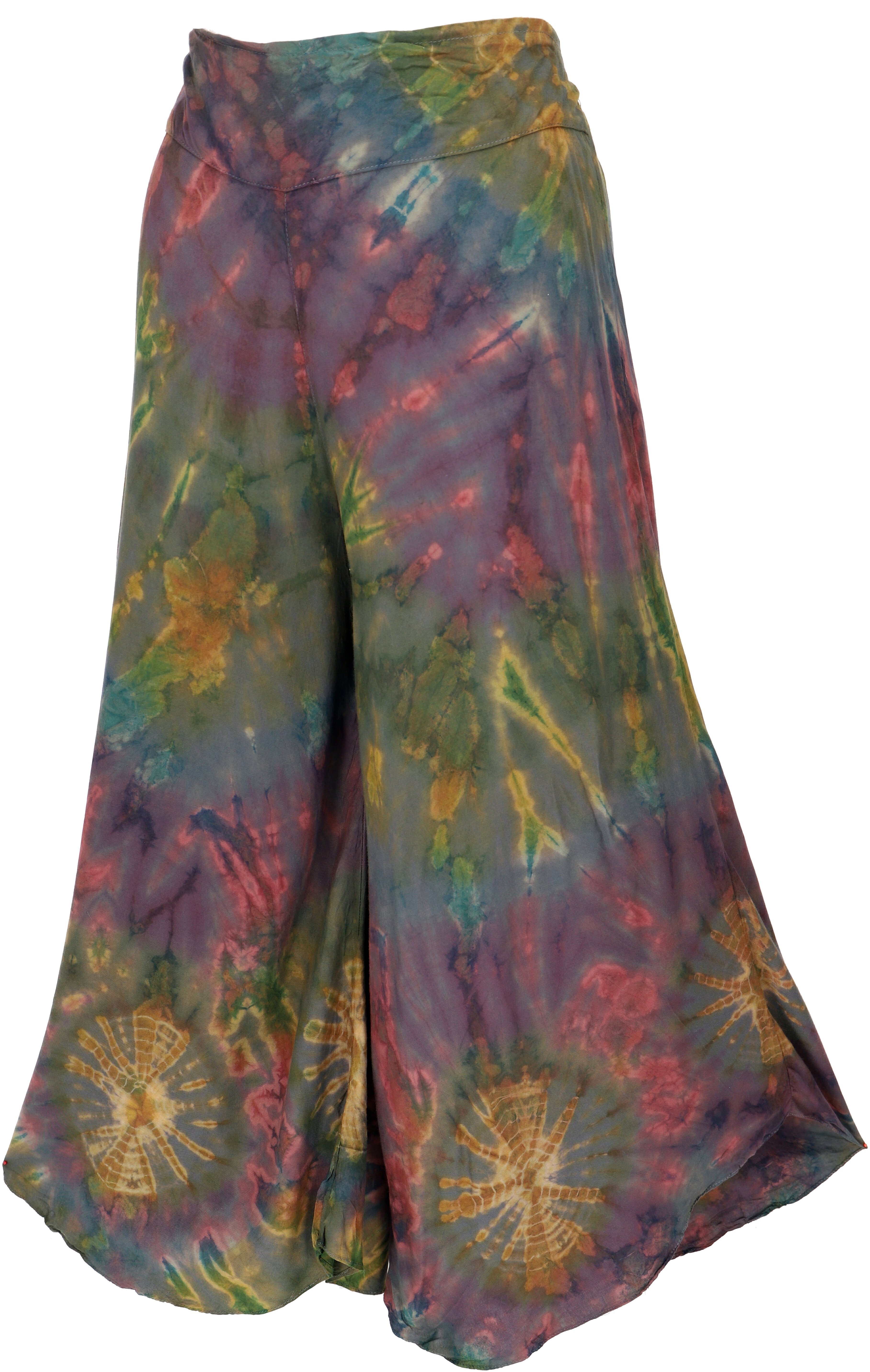 Guru-Shop Relaxhose Batik Palazzohose, Hosenrock, Batikhose,.. alternative Bekleidung