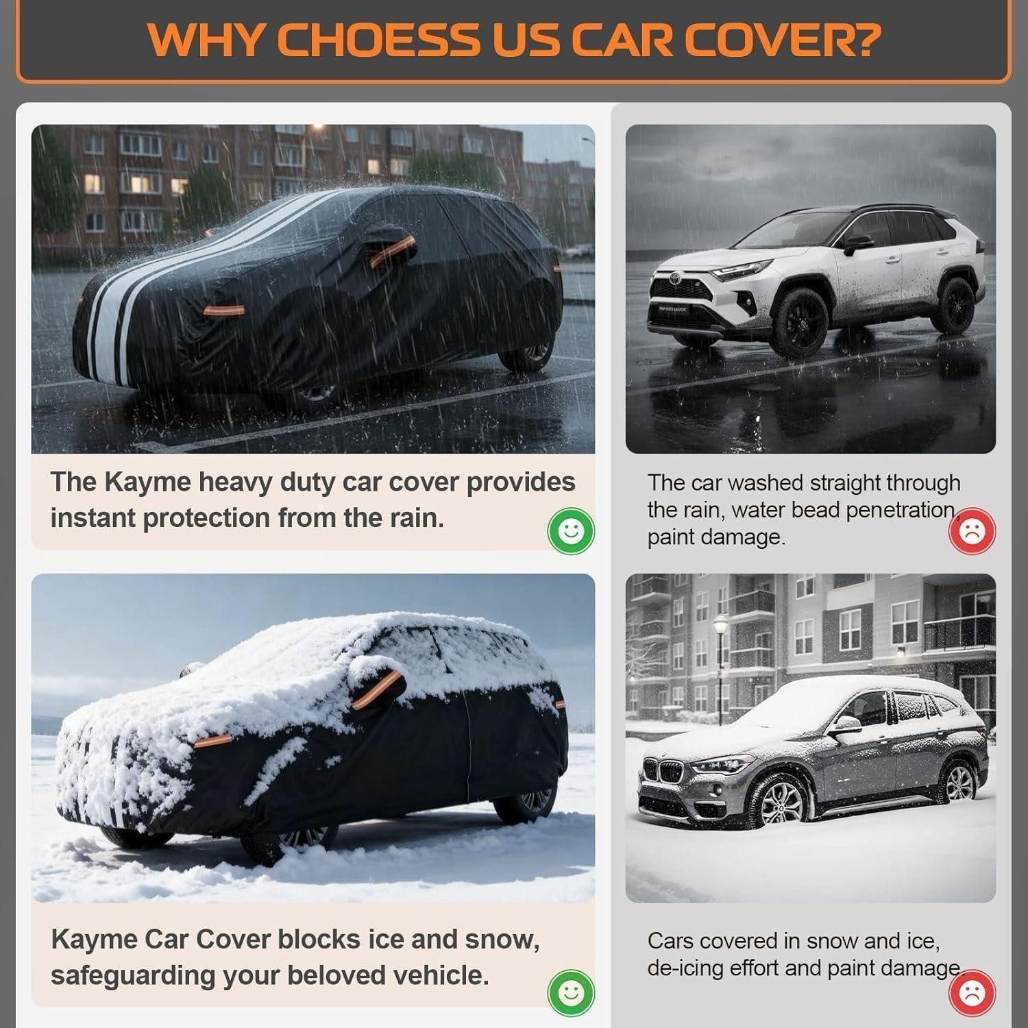 LuxusKollektion Autoplane Autoabdeckung SUV B10 Schwarz+Weiss 485-510cm – Bild 2 von 5
