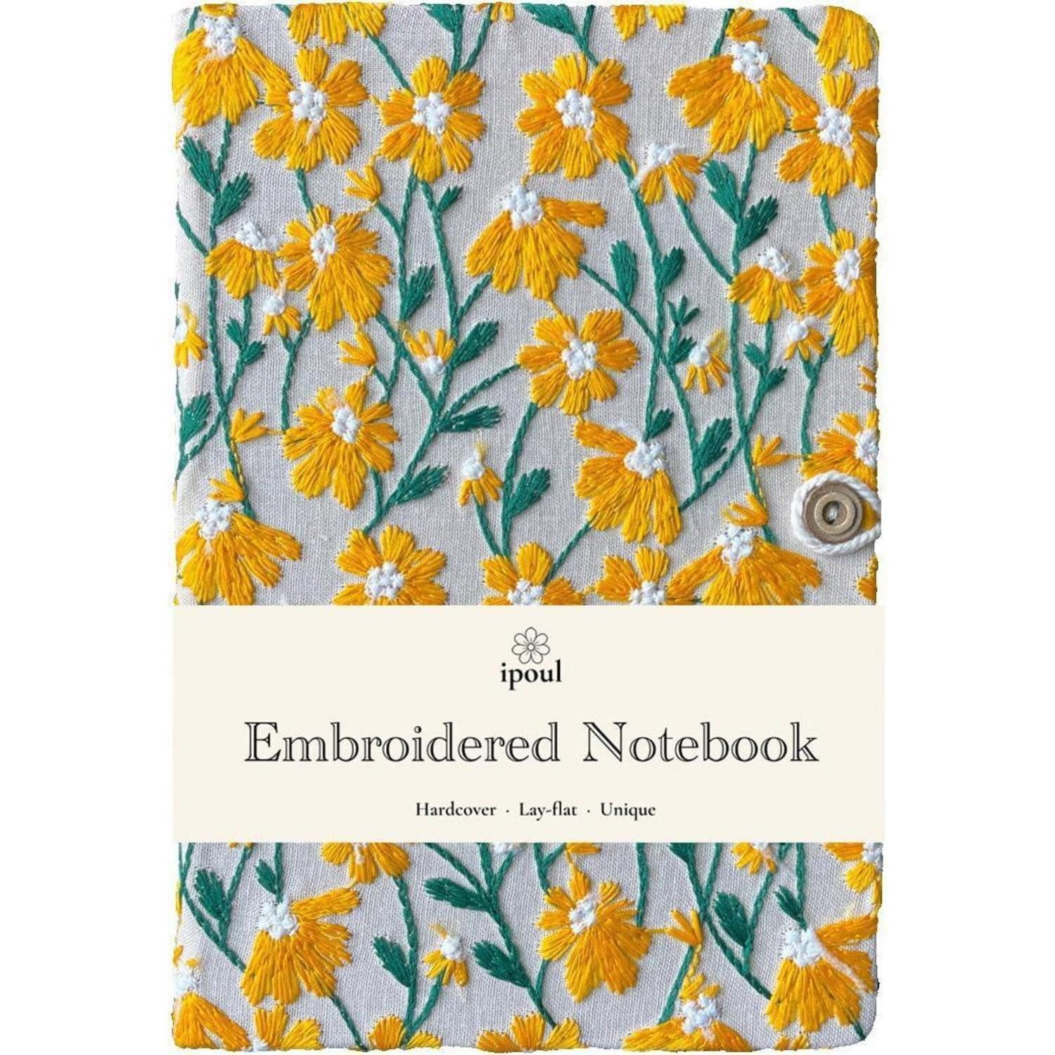 LuxusKollektion Tagebuch A5 Notizbuch Blumenblatt gelb Hardcover 200 Seiten
