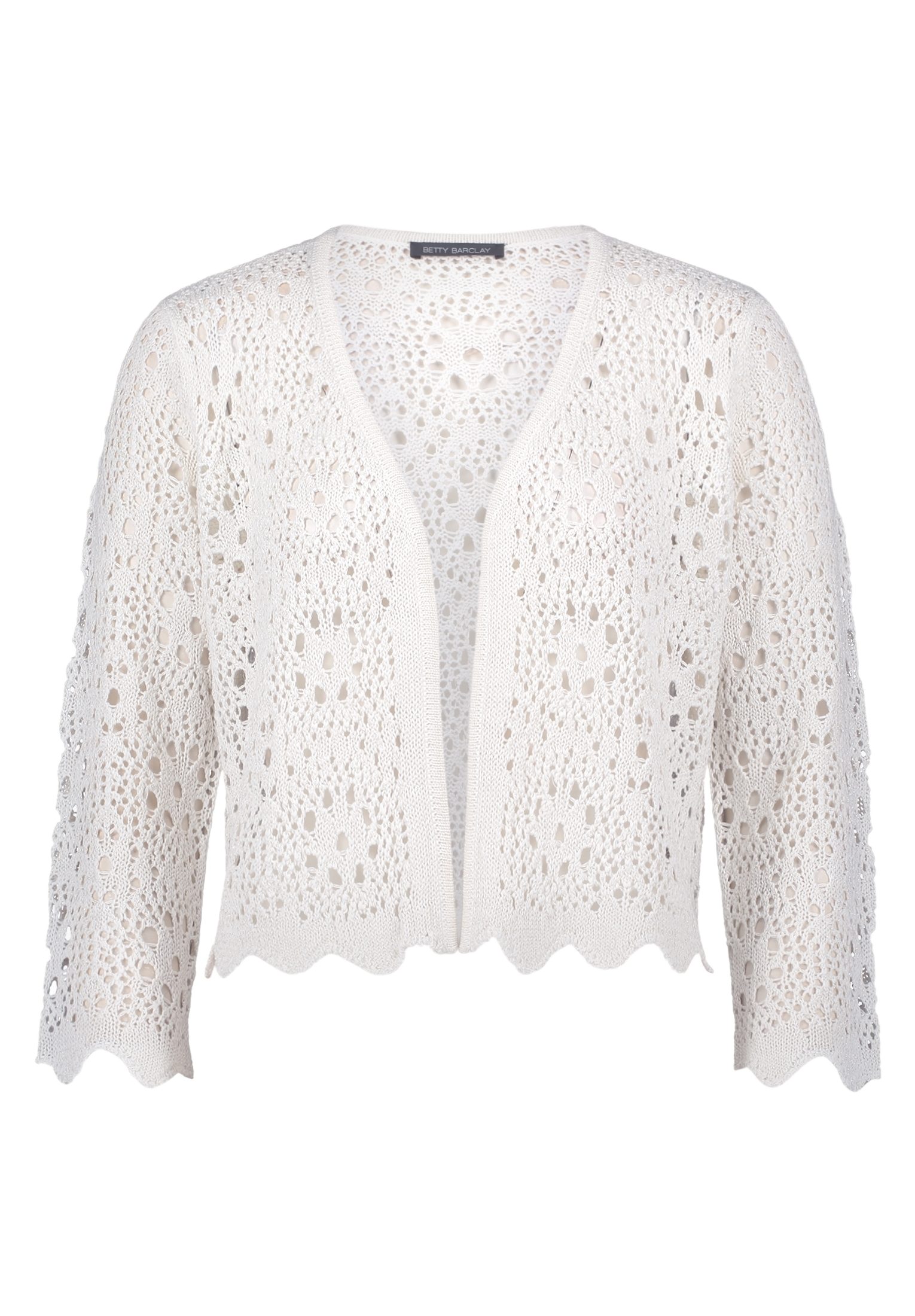 Betty Barclay Wolljacke weiß,Casual,Polyacryl,Strukturiert,V-Ausschnitt,3/4 Arm,Casual Fit