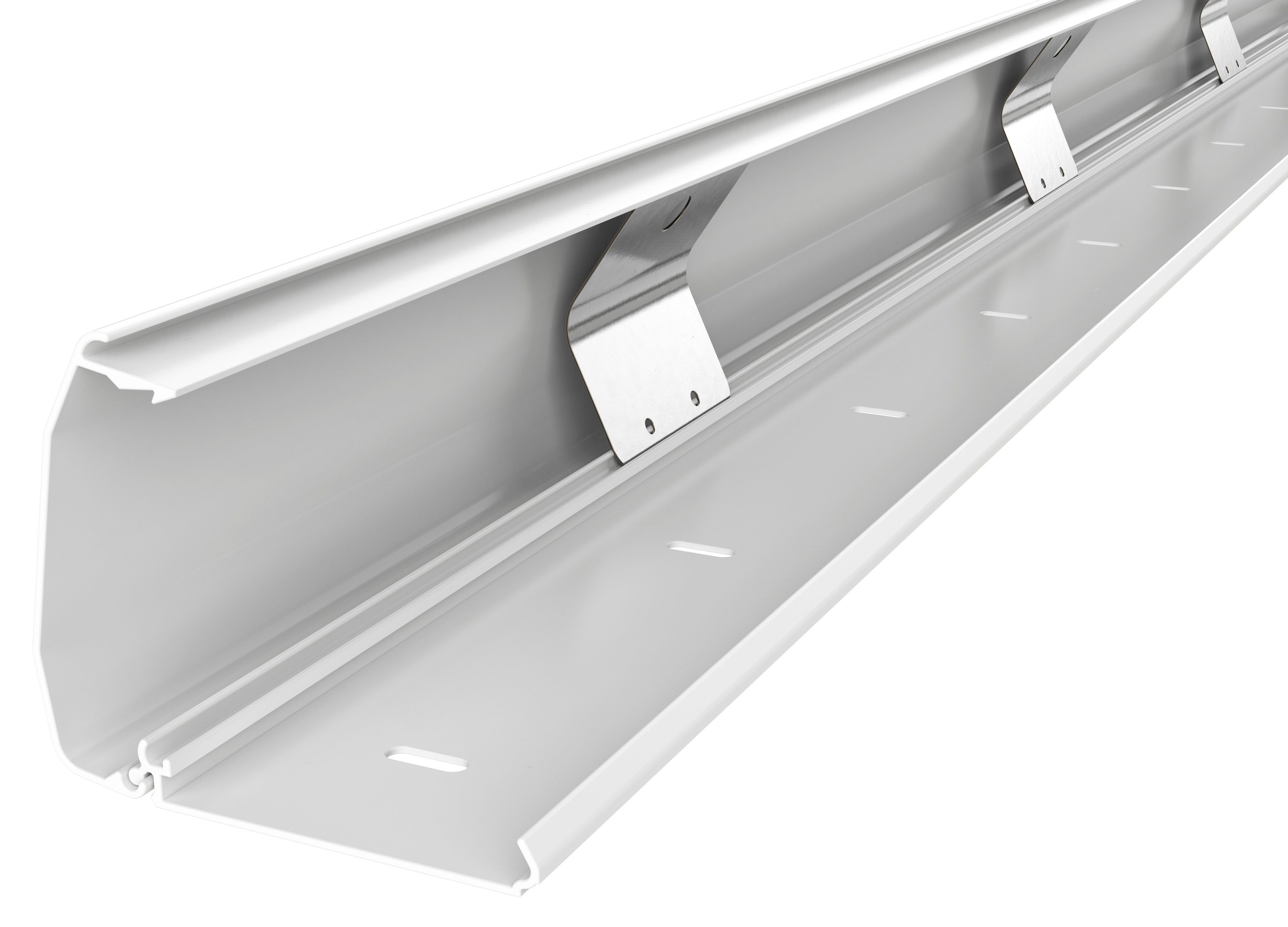 RICOO Kabelführung Kabelkanal Aluminium mit Klappmechanismus weiß 110cm Z1110-W (1-St., ausklappbar Metall Kabelführung Alu Kabel Organizer flexibel kürzbar), Kabelklemme Kabelmanagement für Wand und Boden 1100 x 60 x 20mm