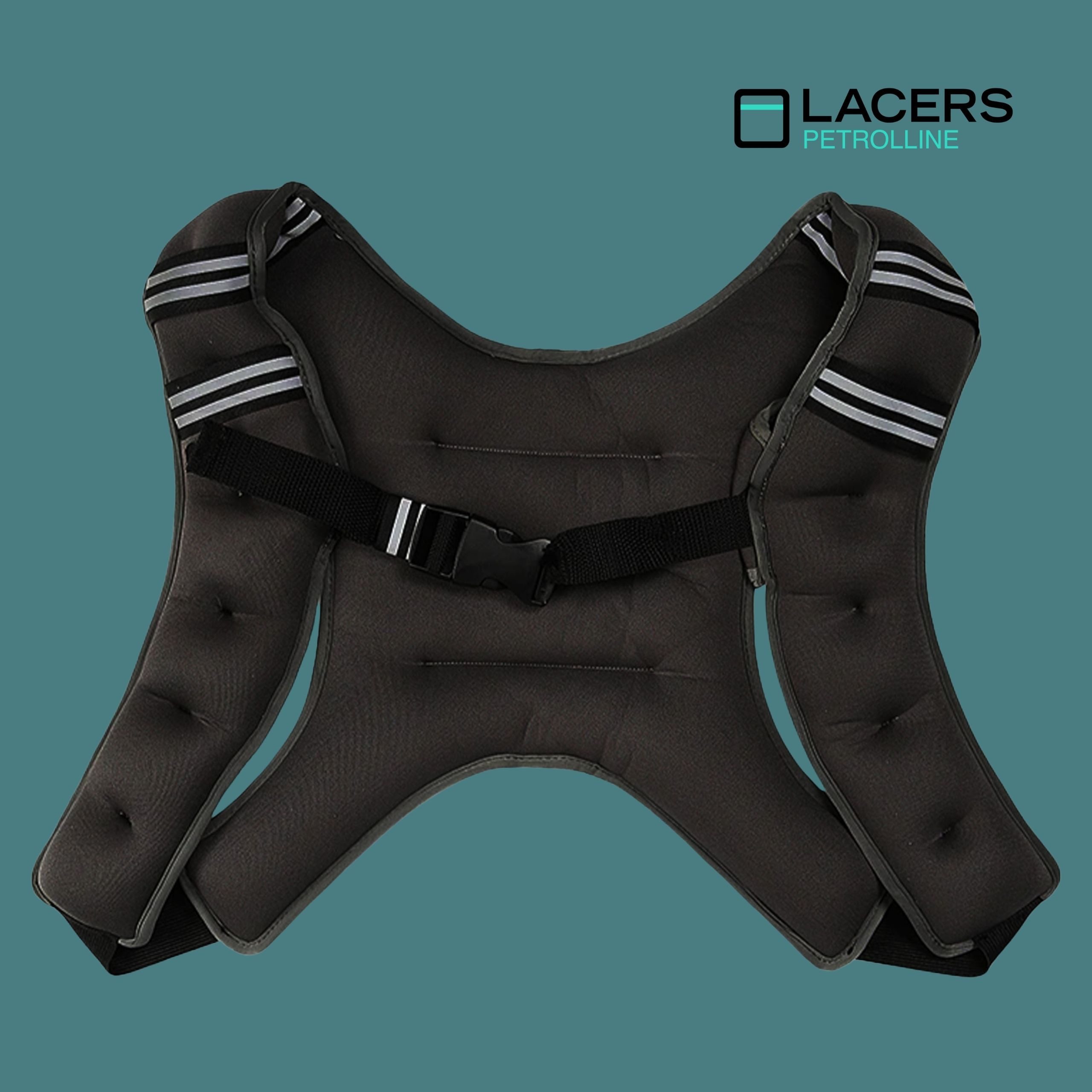 Lacers Gewichtsweste Petrolline verstellbare Gewichtsweste 3Kg - Neopren-Weste, reflektierenden Streifen, mit Tasche, Klettverschluss