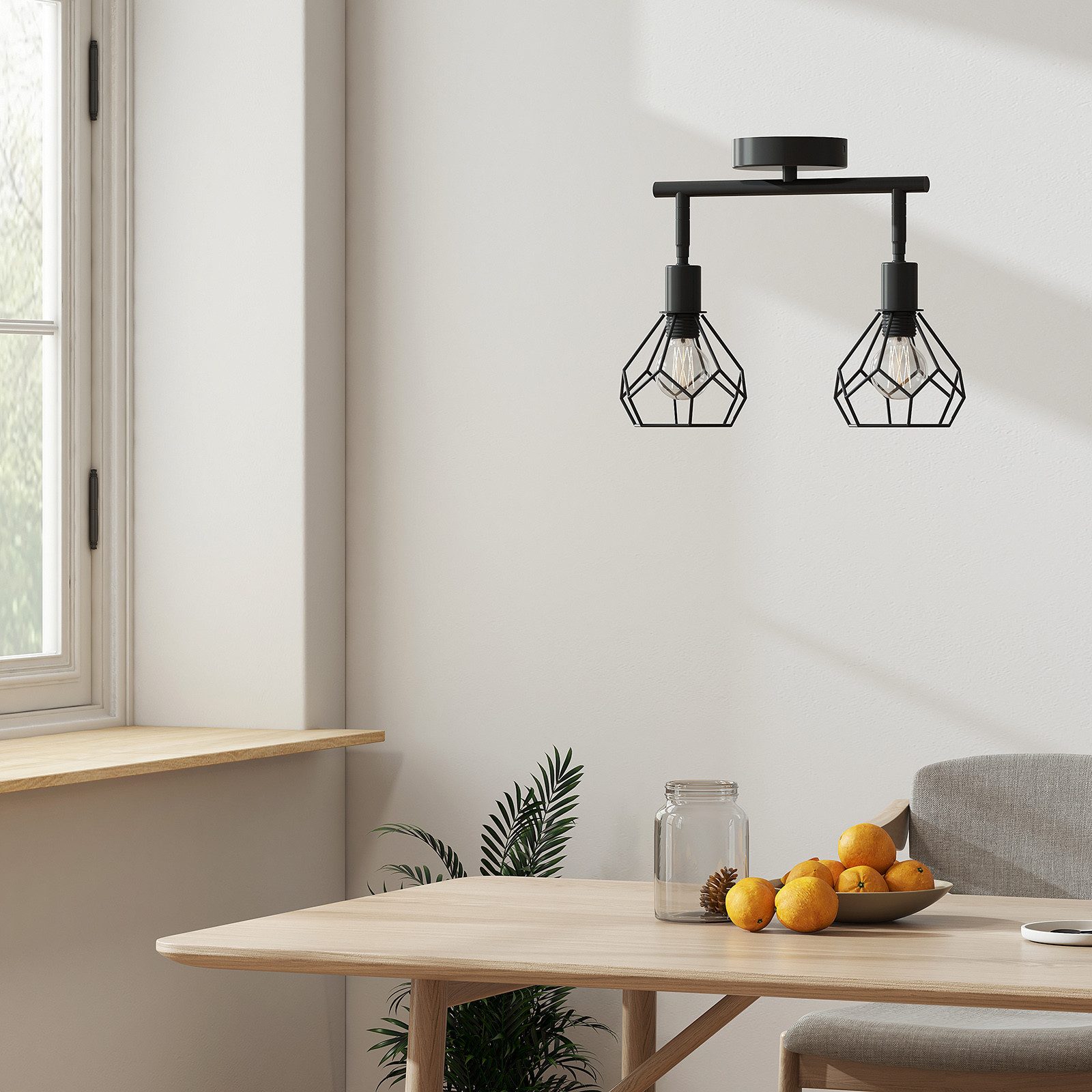 EMKE Wandleuchte Retro 1/2‑flammig, schwenkbar Mattschwarz, ohne Leuchtmittel, E14 Fassung(Glühbirne nicht enthalten)