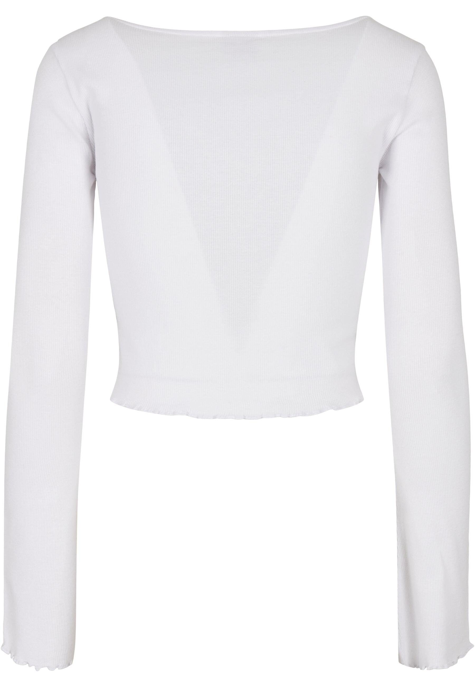 URBAN CLASSICS Langarmshirt Urban Classics Damen Ladies Cropped Rib Cardiga günstig online kaufen