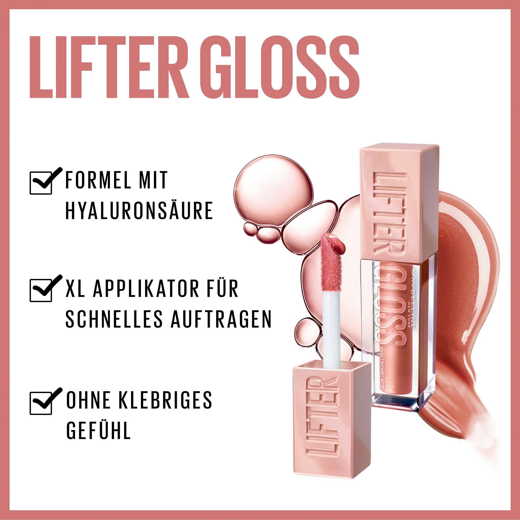 MAYBELLINE NEW YORK Lipgloss LIFTER GLOSS LIP GLOSS, für gepflegte und voller aussehende Lippen