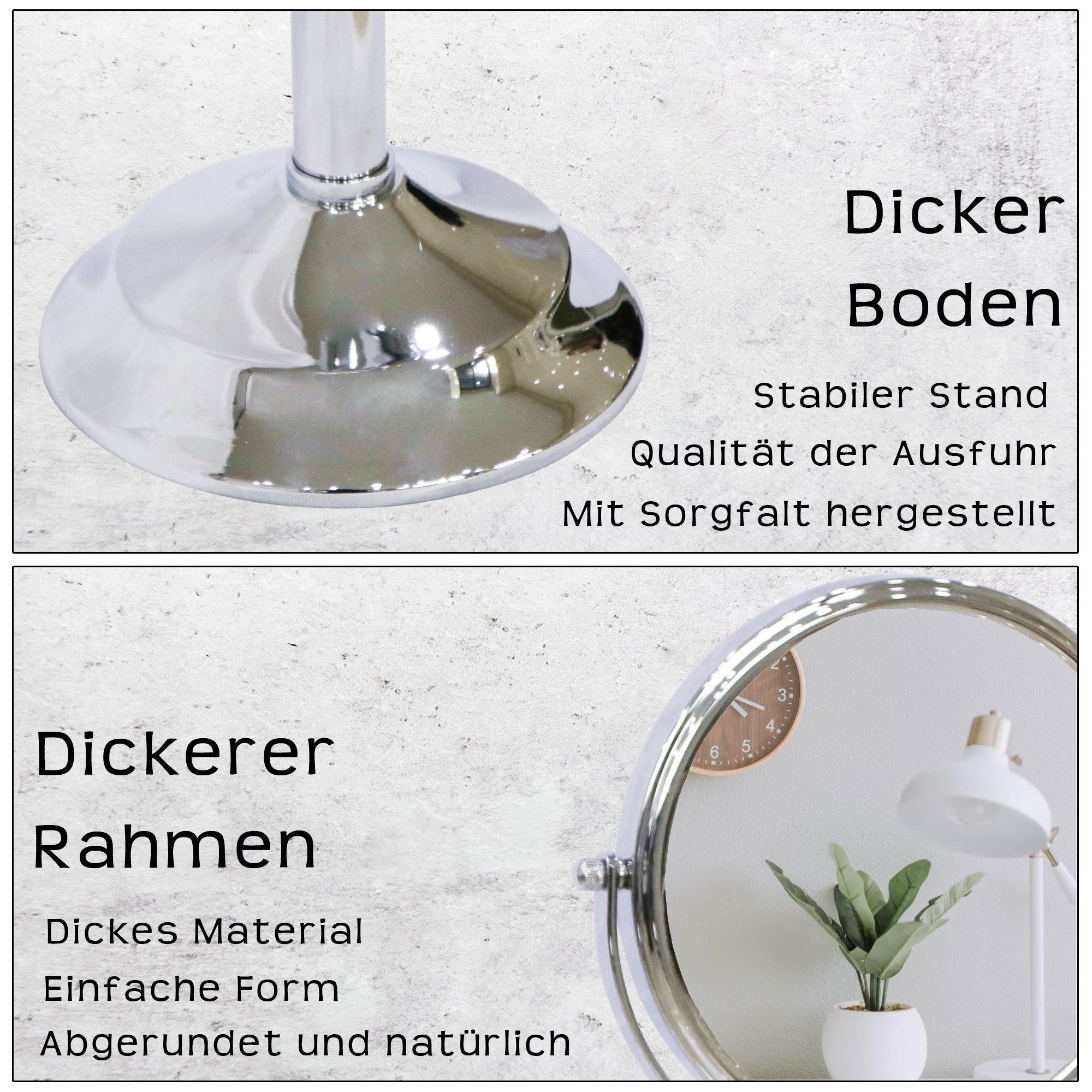 Melko Kosmetikspiegel Spiegel Badspiegel Schminkspiegel 10Fache Vergrößerung (Stück, 1-St., Spiegel), 10-fache Vergrößerung