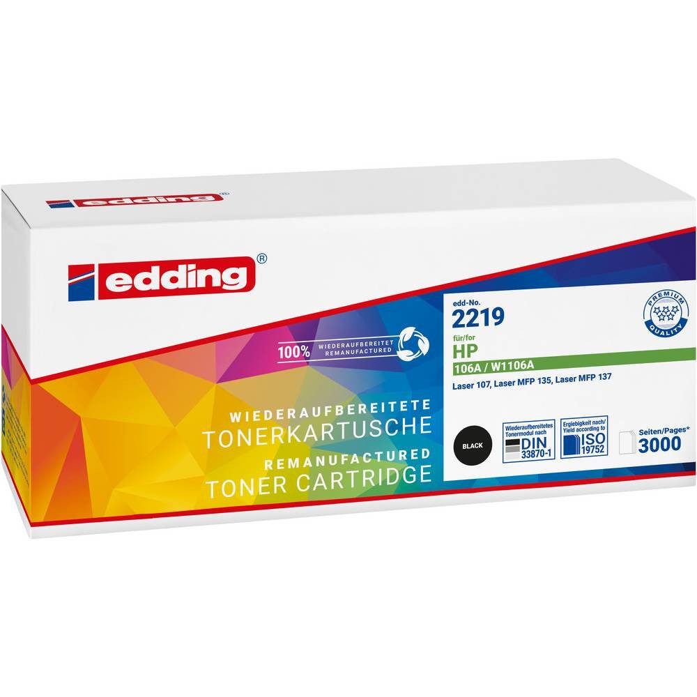 edding Tonerpatrone Tonerkartusche für HP 106A (W1106A) black