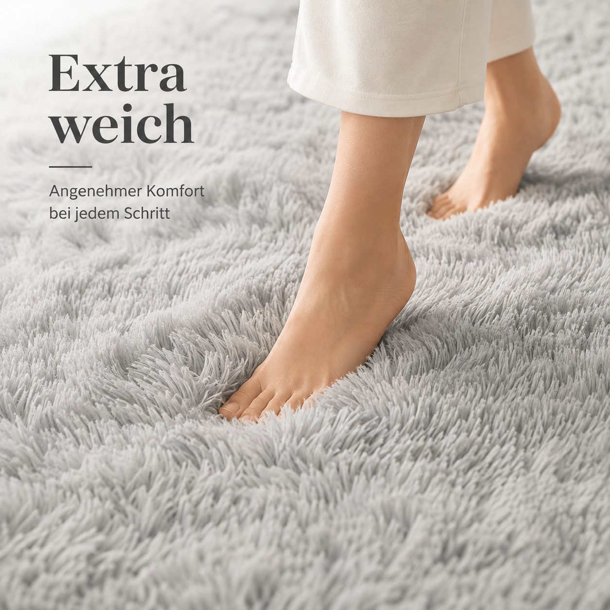 Lochas Hochflor-Teppich Hochflor-Teppich weich & kuschelig für Wohnzimmer und Schlafzimmer – Bild 4 von 5
