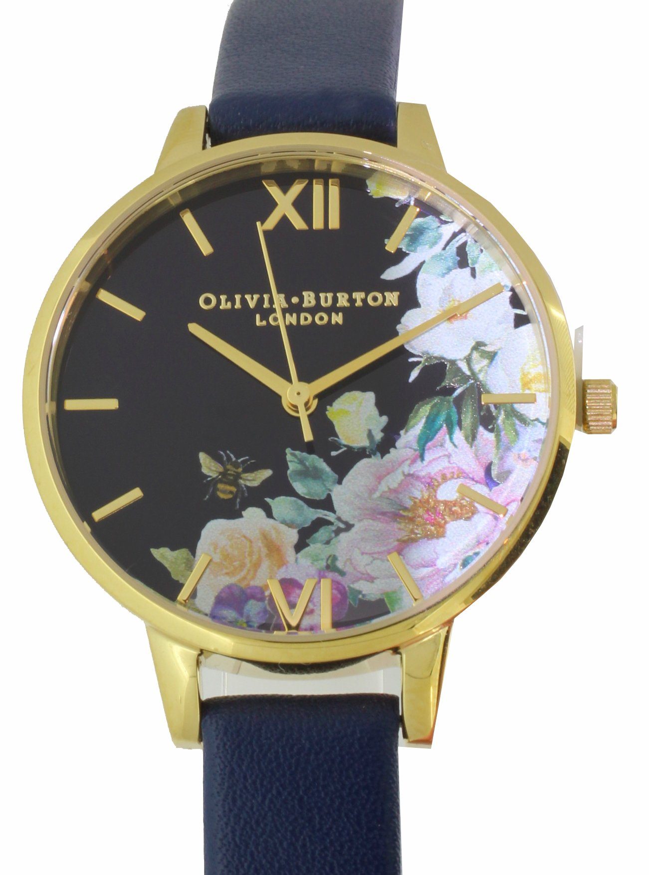 OLIVIA BURTON Quarzuhr OB16EG113 Enchanted Flower Garden Navy & Gold