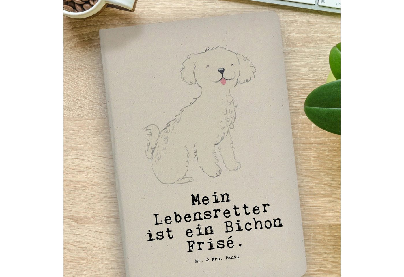Thumbnail - Mr. & Mrs. Panda Notizbuch Bichon Frisé Lebensretter - Transparent - Geschenk, DIN A4 Notizheft, Mr. & Mrs. Panda, Premi...