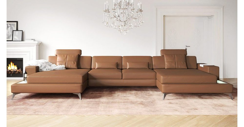 BULLHOFF Wohnlandschaft »Wohnlandschaft Leder XXL Ecksofa Eckcouch U