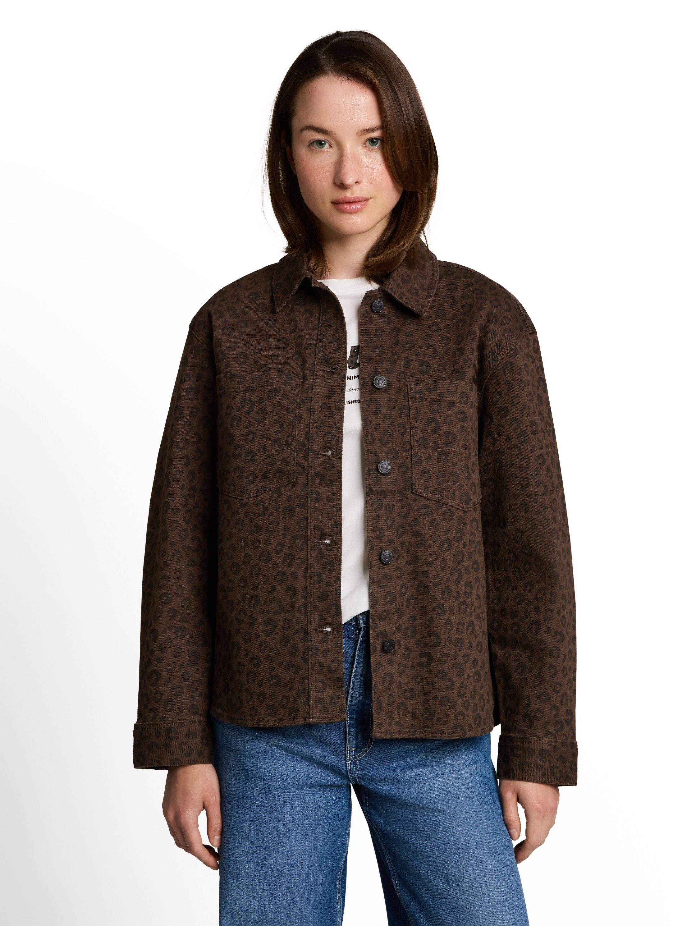 TOM TAILOR Denim Langarmbluse mit Animal-Print