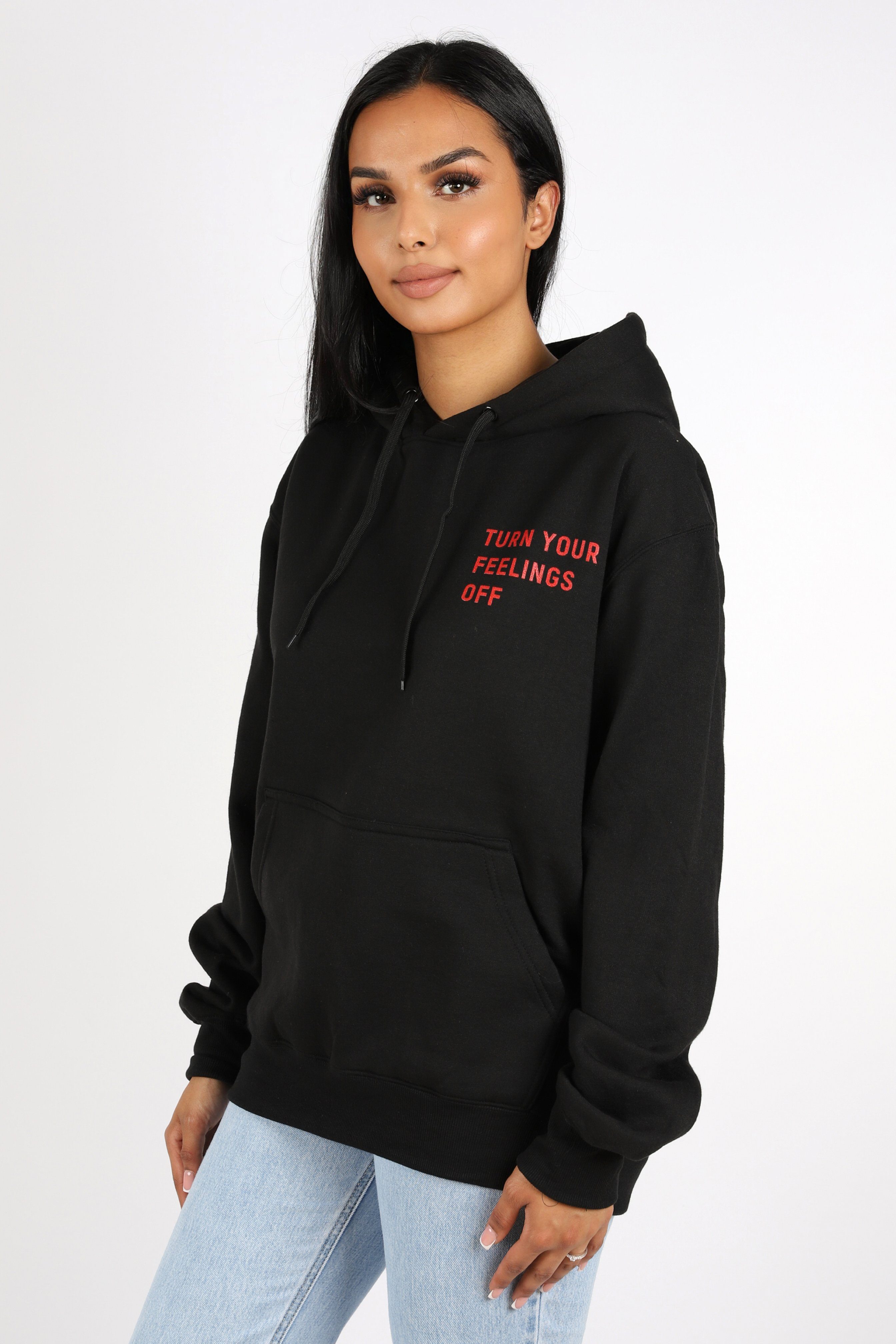 Worldclassca Hoodie Worldclassca Oversized Hoodie Print Kapuzenpullover Washed Sweatshirt