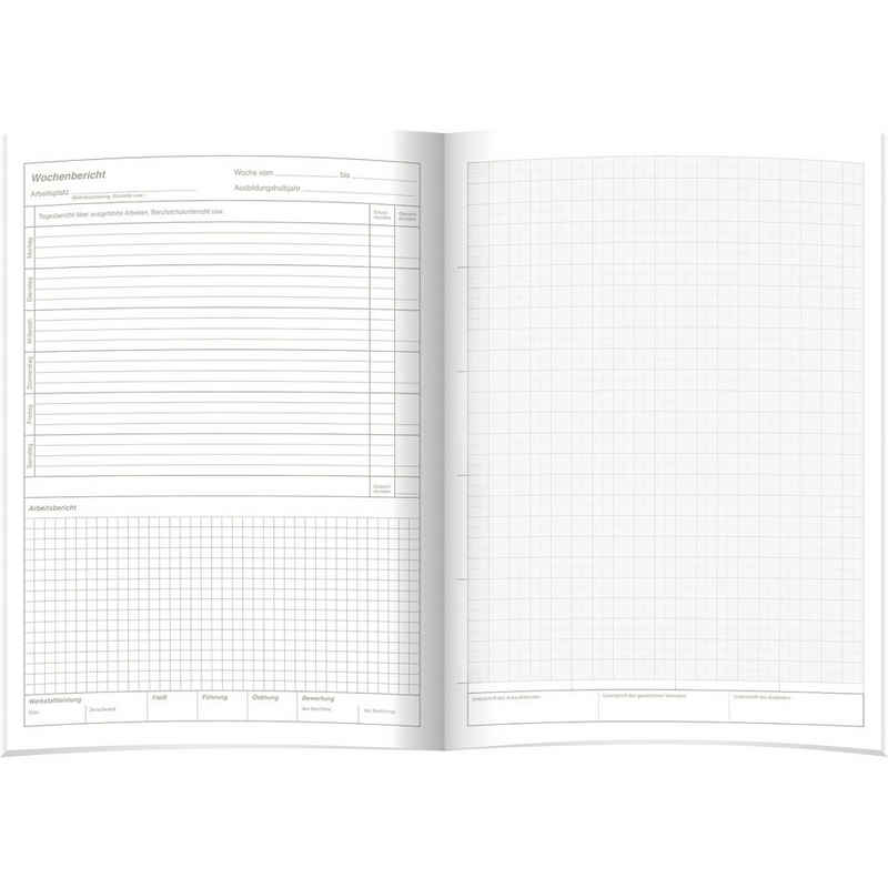 RNK Verlag Schulheft 1 Berichtsheft 5051 HANDWERK A4 wöchentlich mit Skizzenteil, Inhaltsverzeichnis; Ausreichend für ein halbes Jahr; Mit Skizzenteil