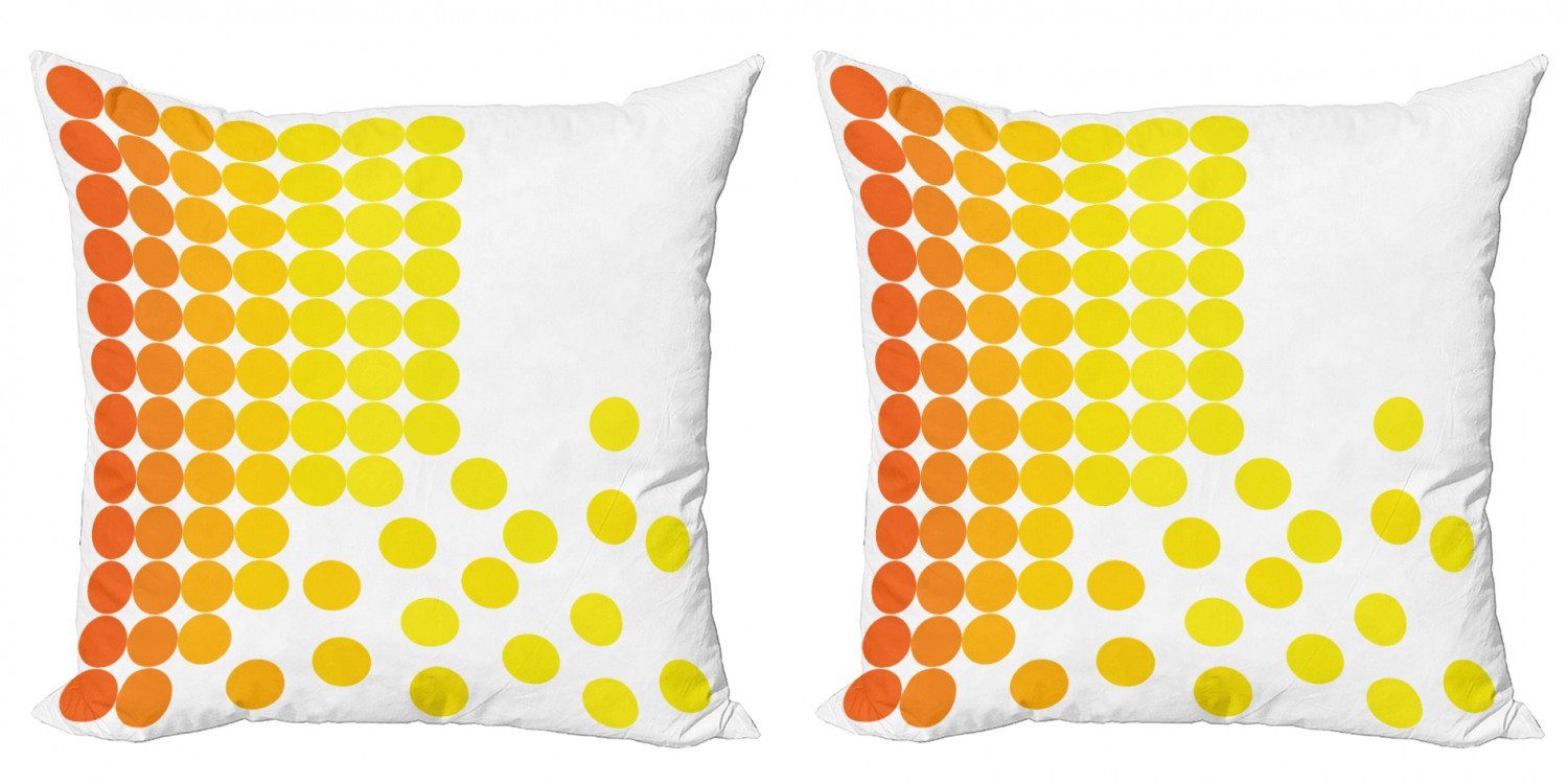 Kissenbezüge Modern Accent Doppelseitiger Digitaldruck, Abakuhaus (2 Stück), Gelb und Weiß Ombre Dots