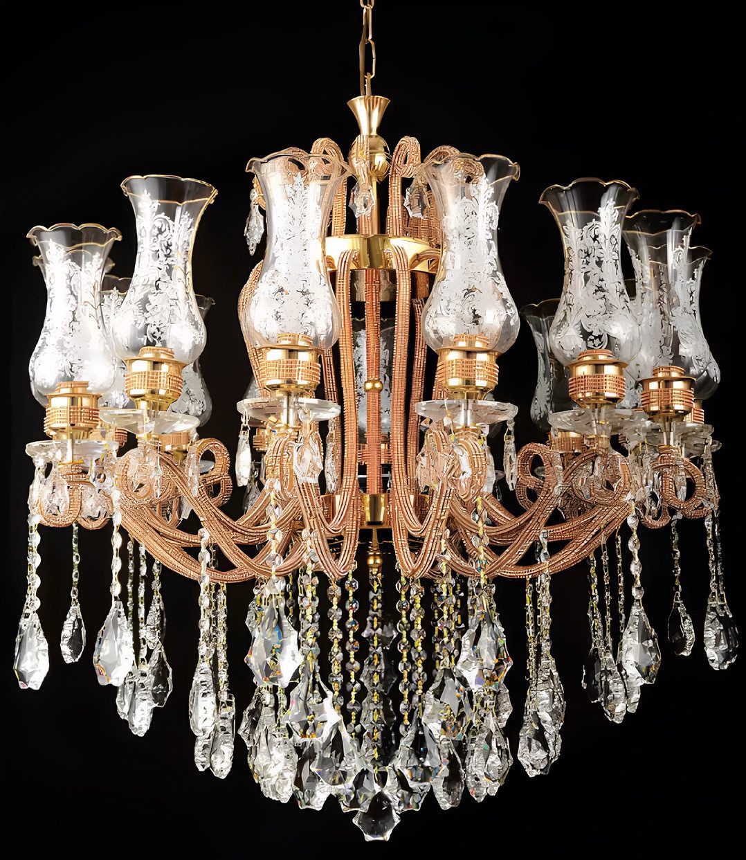 Kronleuchter Lüster Kristall Deckenleuchter Kronleuchter Deckenlampe Gold Lampe