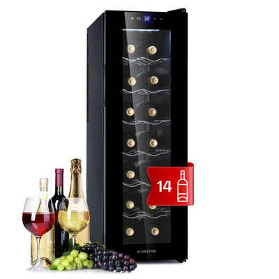Klarstein Weinkühlschrank Barolo slim 14 Uno, für 14 Standardflaschen á 0,75l,Wein Flaschenkühlschrank Weintemperierschrank Weinschrank Kühlschrank