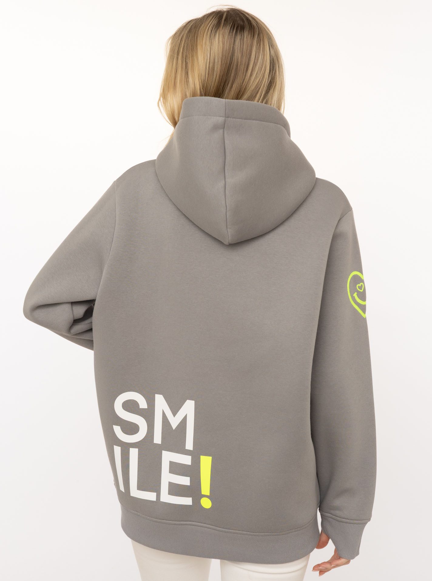 Zwillingsherz Hoodie "Alissa" Langarm, Kapuze, Neon-Details, Kordelzug, Frontprint, Kängurutasche – Bild 3 von 5