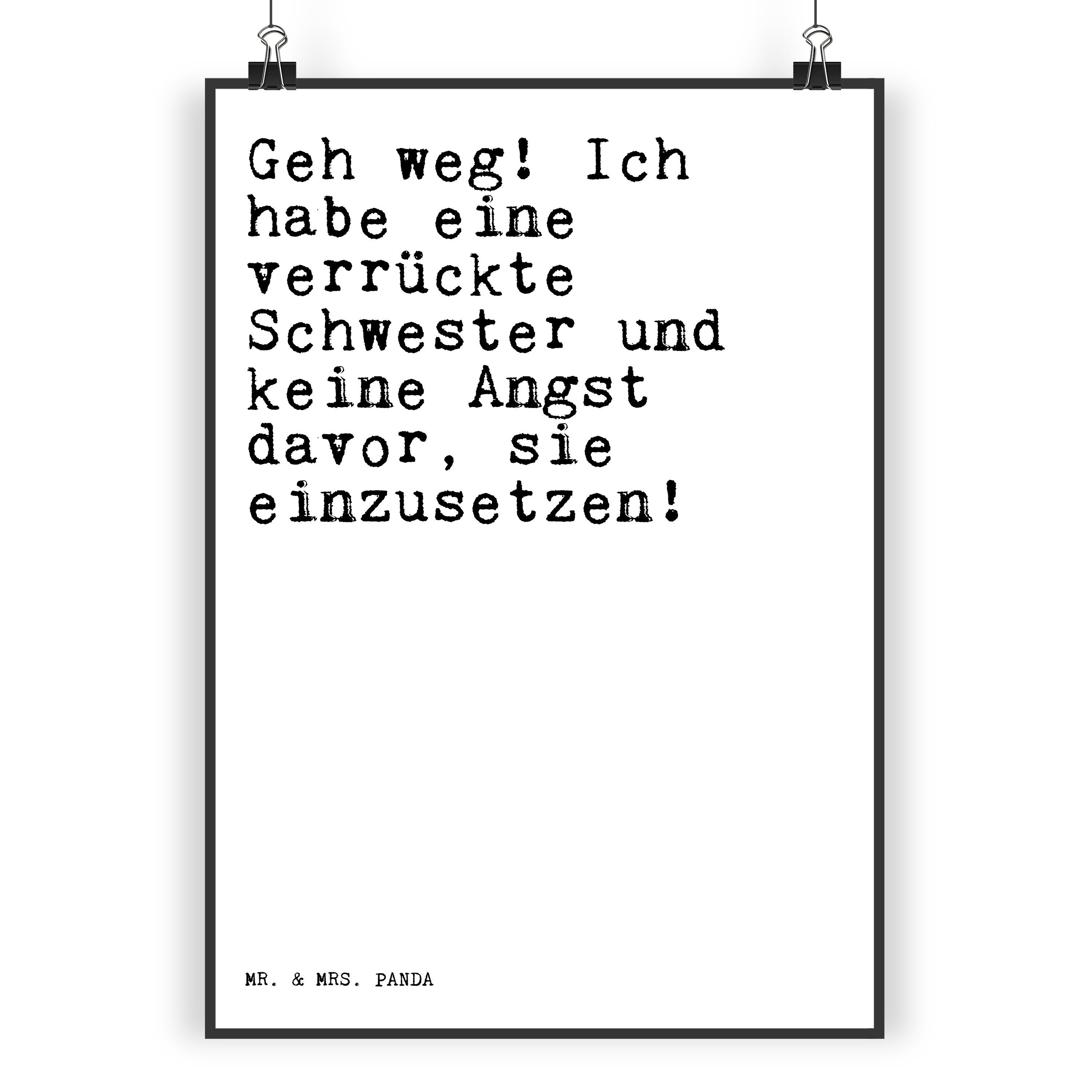 Mr. & Mrs. Panda Poster DIN A4 Geh weg! Ich habe... Weiß Geschenk