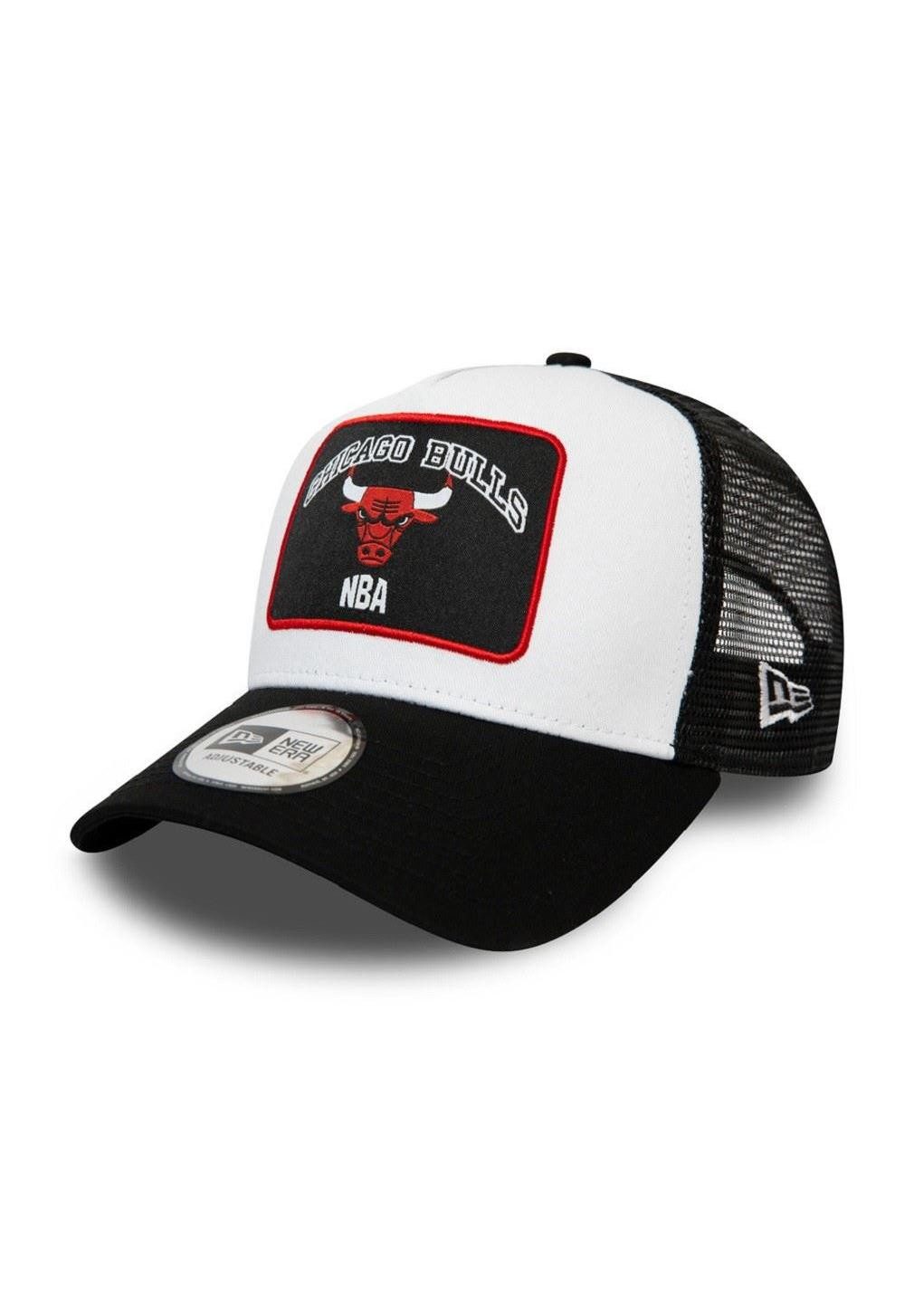 Baseball Cap Chicago Bulls NBA Graphic Patch Black White A-Frame Adjustable Trucker