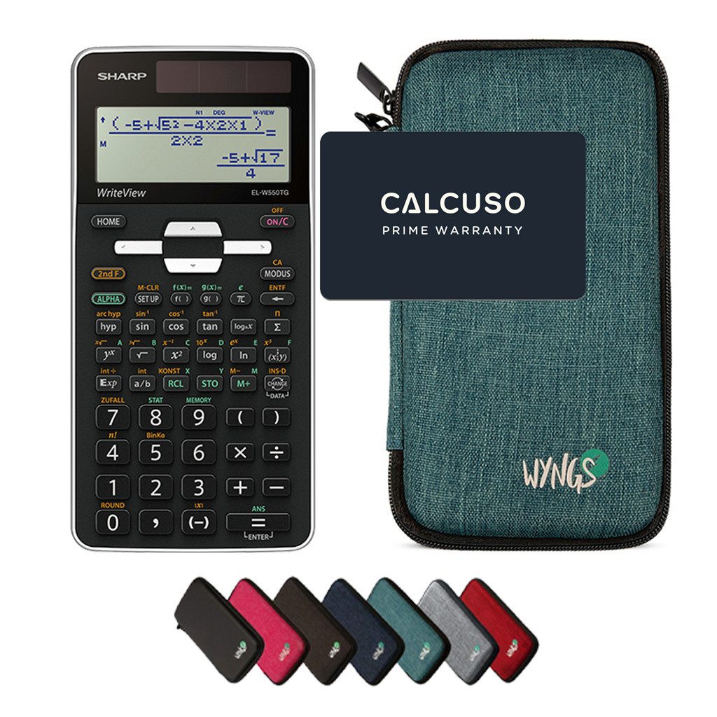Sharp Taschenrechner Sharp EL-W550TG inkl. WYNGS Schutztasche Türkis