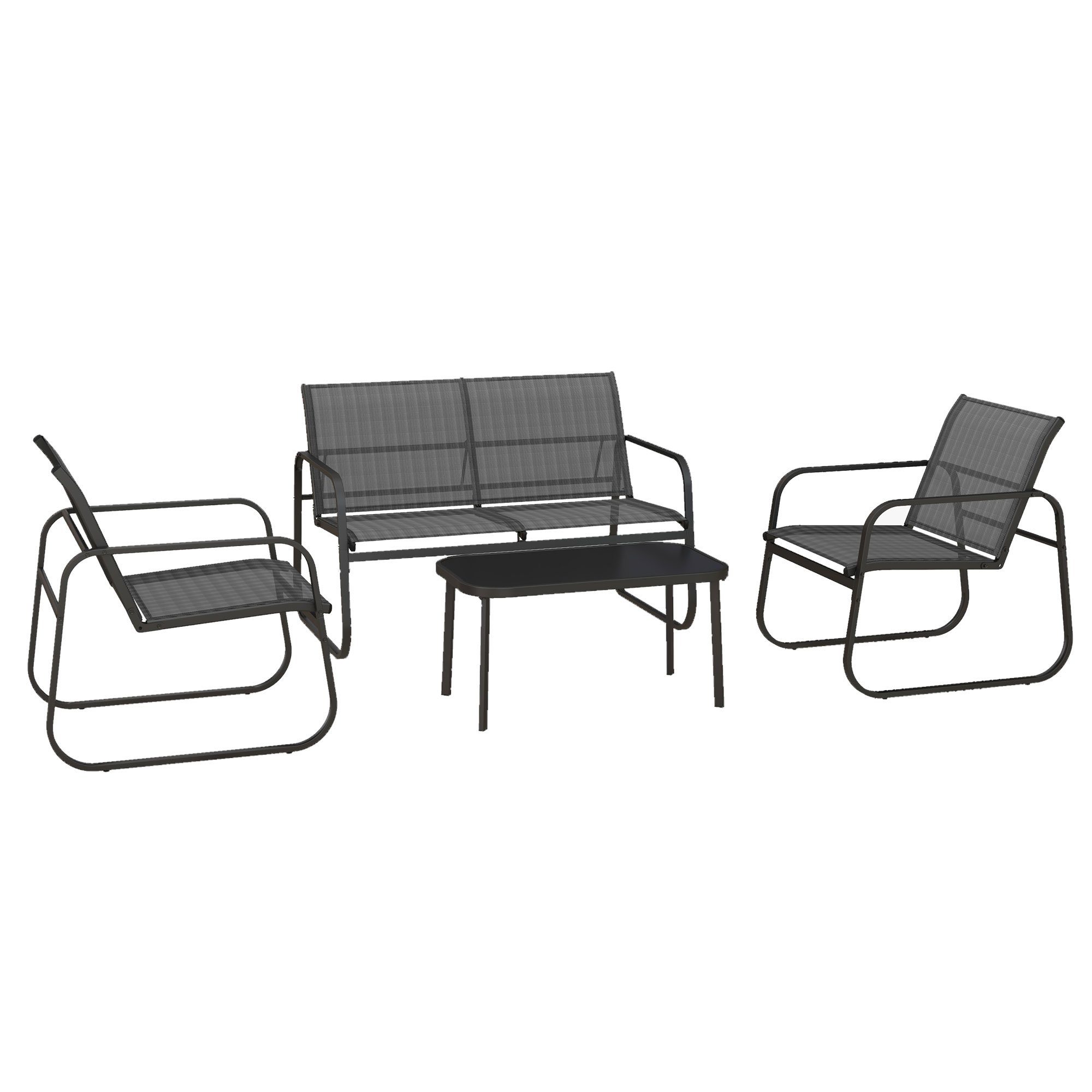 Outsunny Sitzgruppe Gartenmöbel-Set 4-tlg. Gartengarnitur mit günstig online kaufen