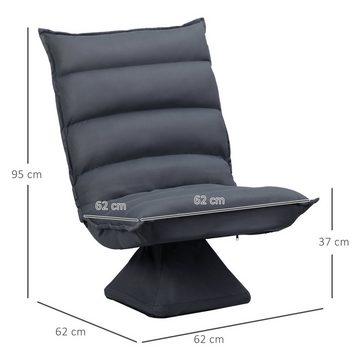 HOMCOM Relaxsessel Sessel, drehbar, neigbar, weiche Polsterung, 62 x 70 x 95cm (Set, 1-St., Sessel), Relaxsessel für Wohnzimmer, Büro, Dunkelgrau, 62 x 70 x 95 cm