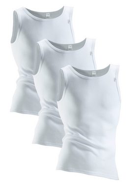 Clipper Exclusive Unterhemd (3-St) mit Komfortschnitt, hinten etwas länger - in Doppelripp, Tanktop