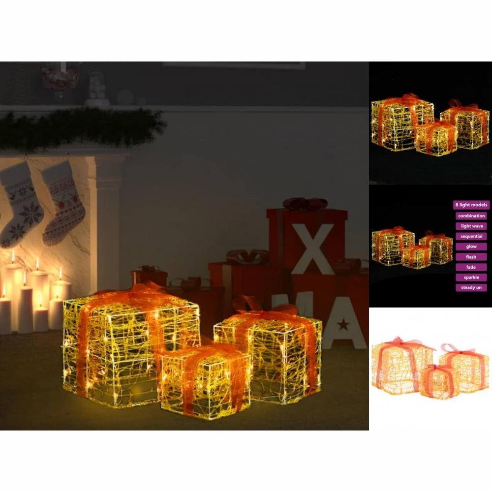 vidaXL Dekolicht LED-Geschenkboxen 3 Stk Weihnachtsdekoration Warmweiß