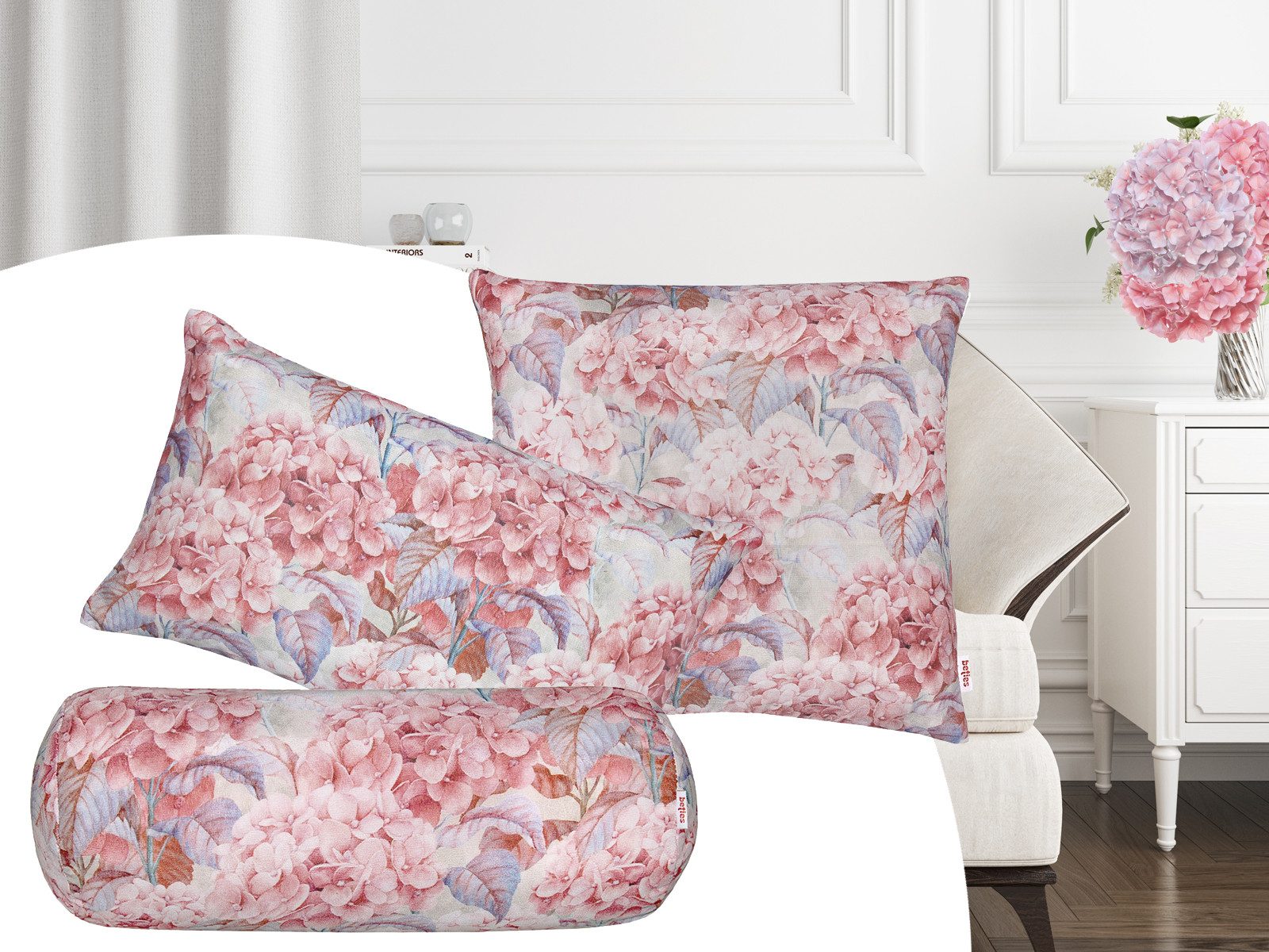 beties Kissenhülle Hortensie, (1 Stück), Blüten-Meer in flieder-blau ca. 30 günstig online kaufen