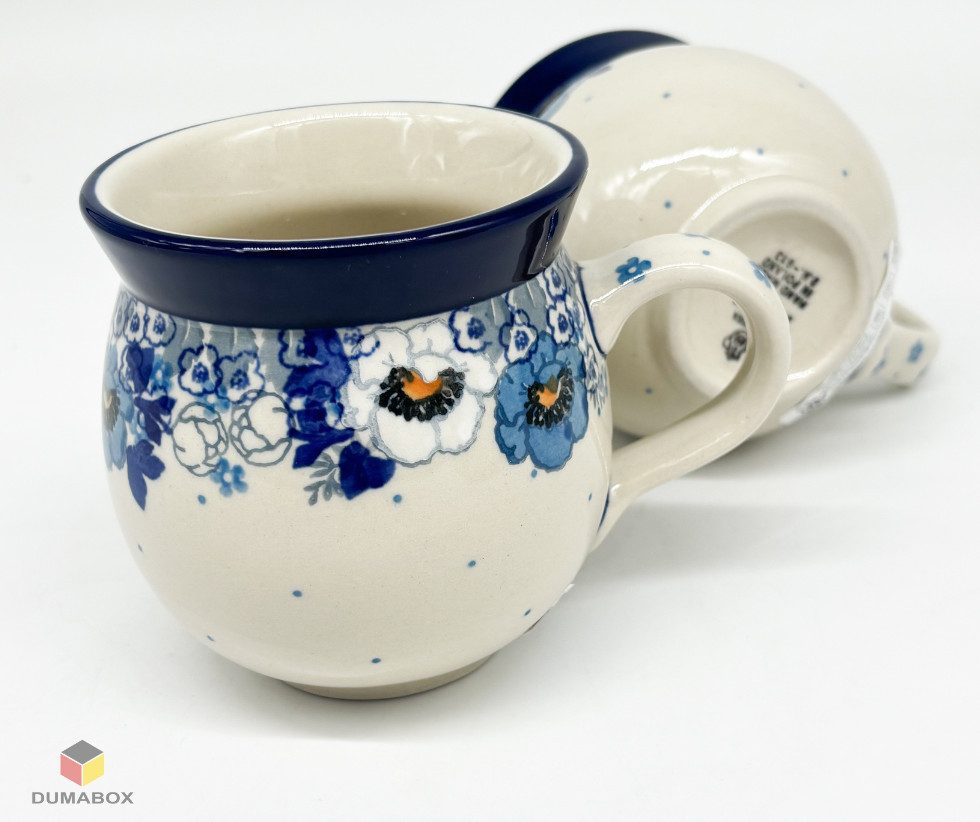 Ceramika Artystyczna Bolesławiec Becher Handgefertigte Bunzlauer Keramik Tasse, Becher 200ml – Bild 5 von 5