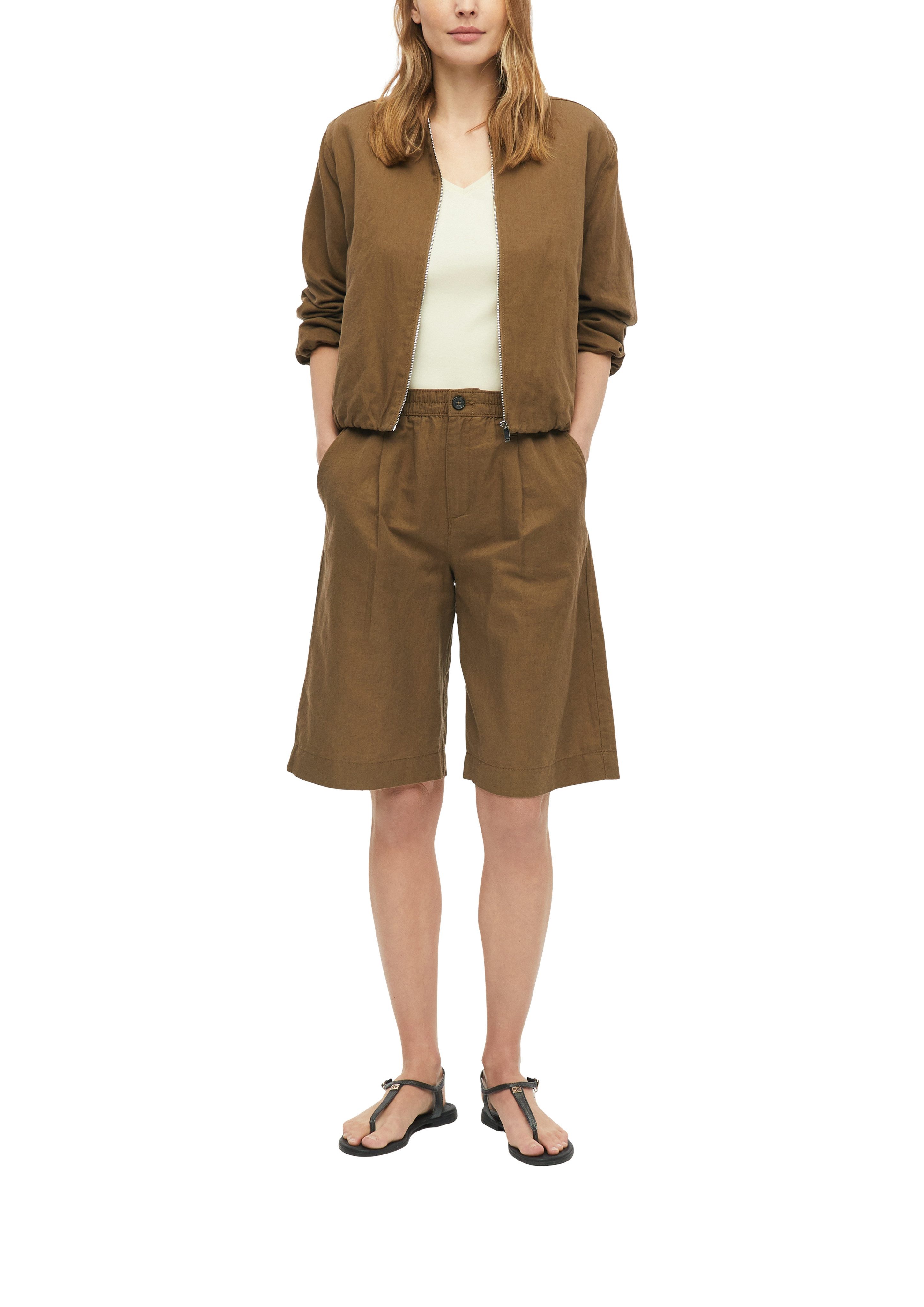 s.Oliver Bermudas Sommer-Shorts mit Leinen