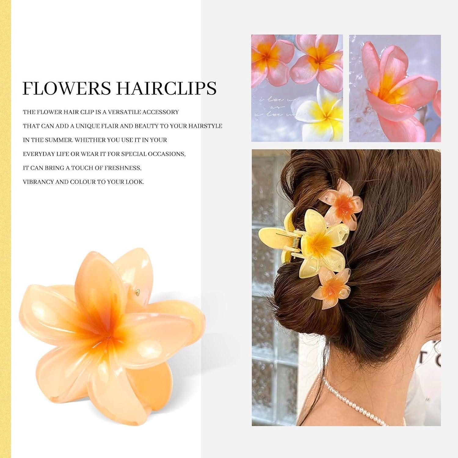 LuxusKollektion Haarclip Blumen Haarklammer Set Kunststoff Acryl Damen Mädchen - 12 Stück