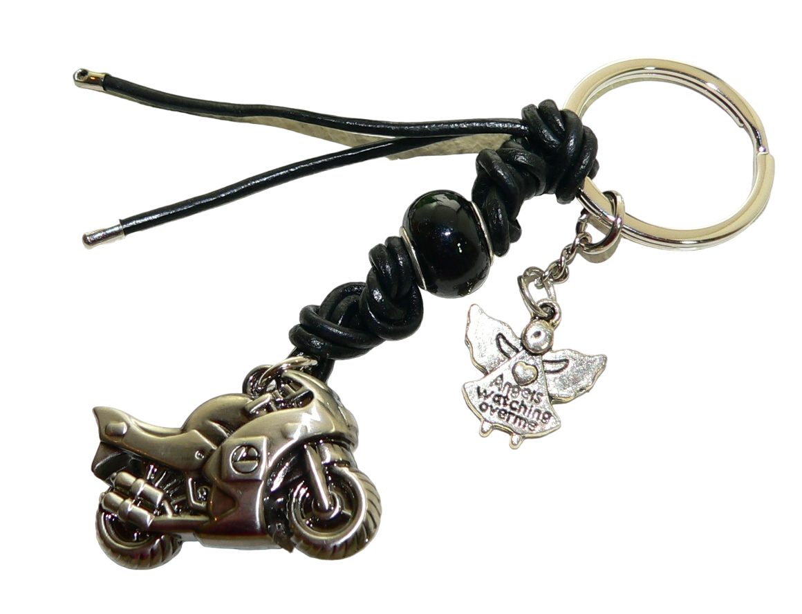 traumschmuck Schlüsselanhänger s11m Schlüsselanhänger Leder schwarz Motorra günstig online kaufen