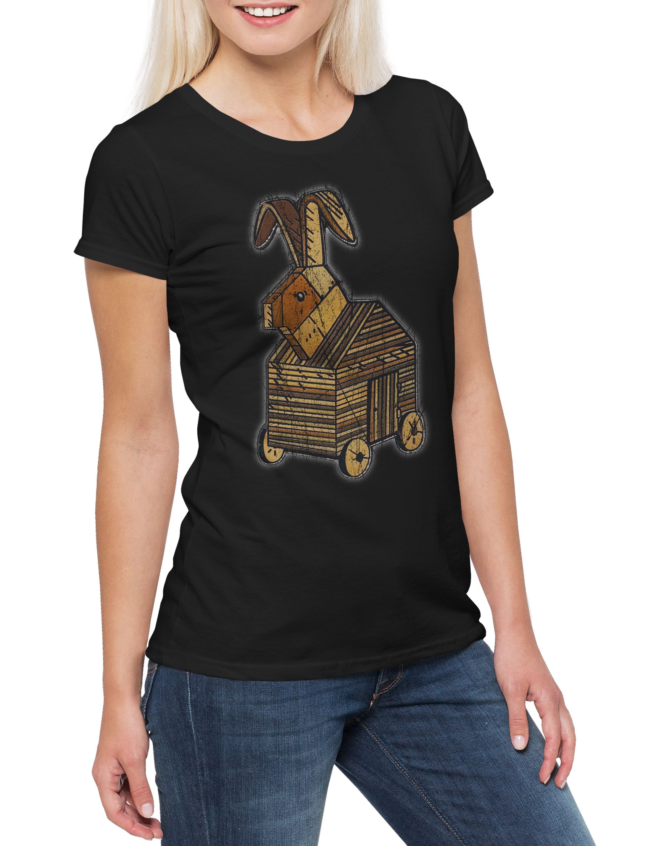 Print-Shirt Trojan Rabbit Damen T-Shirt Monty Fun Knights Python Holy Grail Ni The