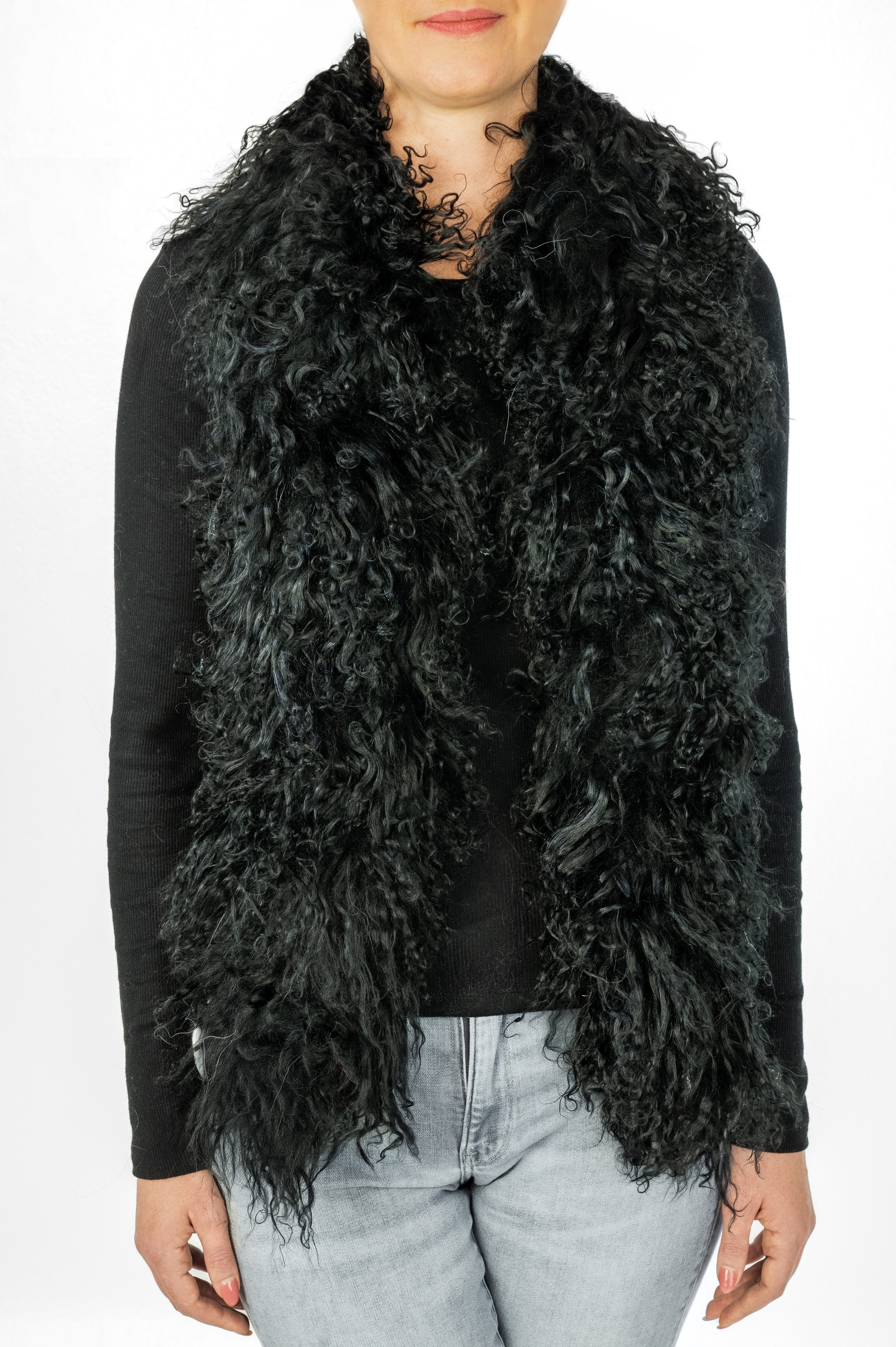 LIRA Deko Wollschal 100 % Lammfell Damen BOA Tibetlamm Schal mongolischer S günstig online kaufen