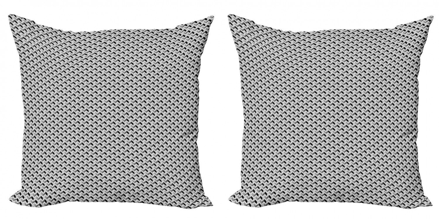 Kissenbezüge Modern Accent Doppelseitiger Digitaldruck, grau Dimensional Stück), Chevron Triangles (2 Abakuhaus