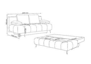 Konstanta Möbelhaus Schlafsofa Ostin Line mit Schlaffunktion und Bettkasten 200x100 cm, 2 Teile