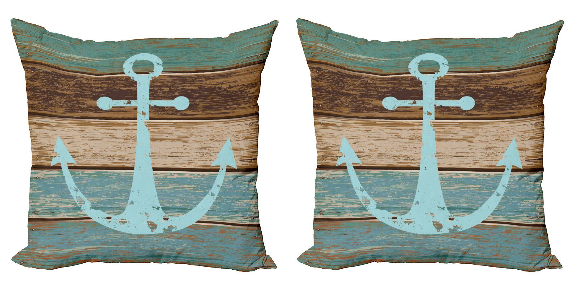 Abakuhaus Подушкиbezüge Modern Accent Doppelseitiger Digitaldruck, (2 Stück), Anker Nautical Rustic