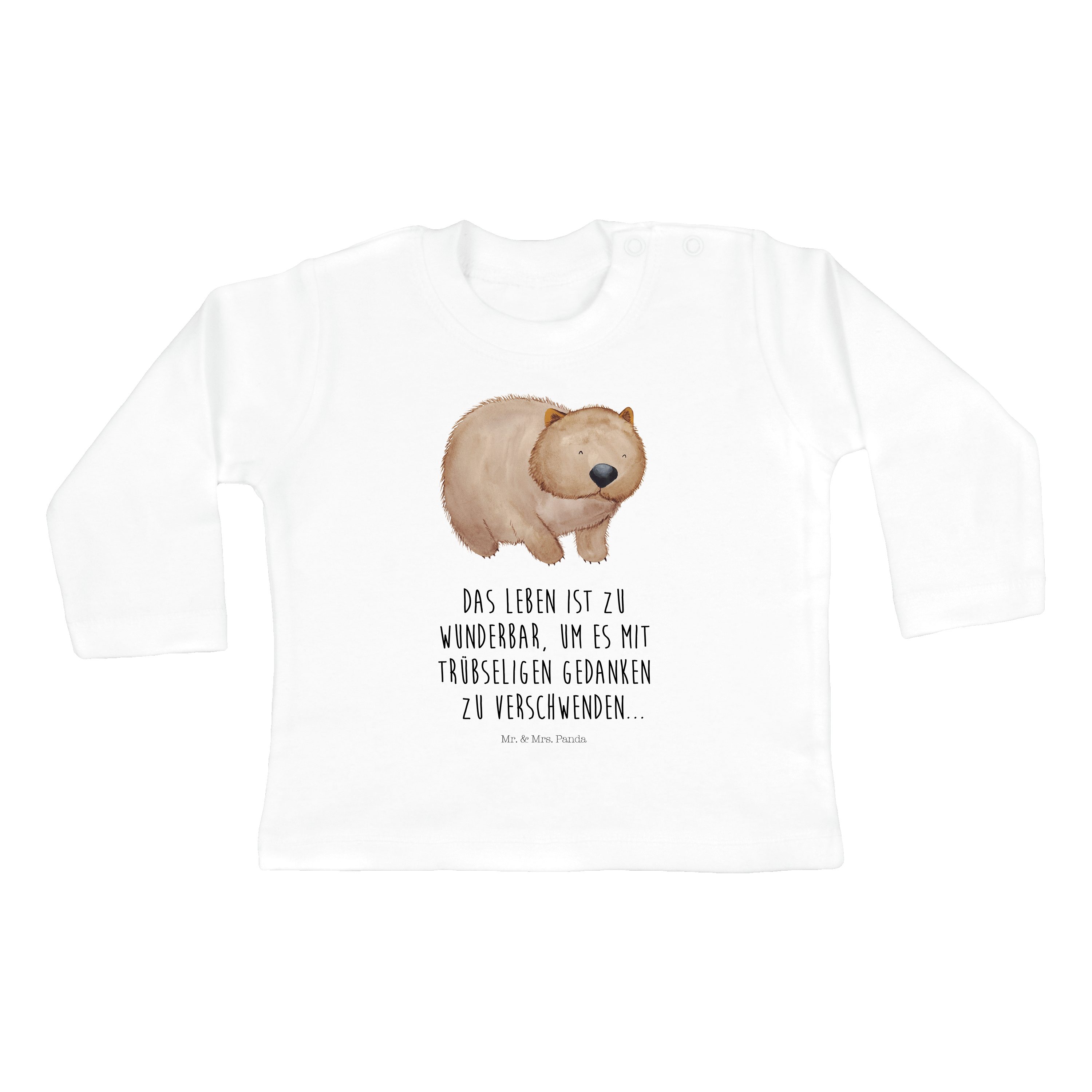 Mr. & Mrs. Panda Strampler Wombat - Weiß - Geschenk, Mädchen, Kleidung, Gute Laune, Bio, Baby, T (1-tlg)