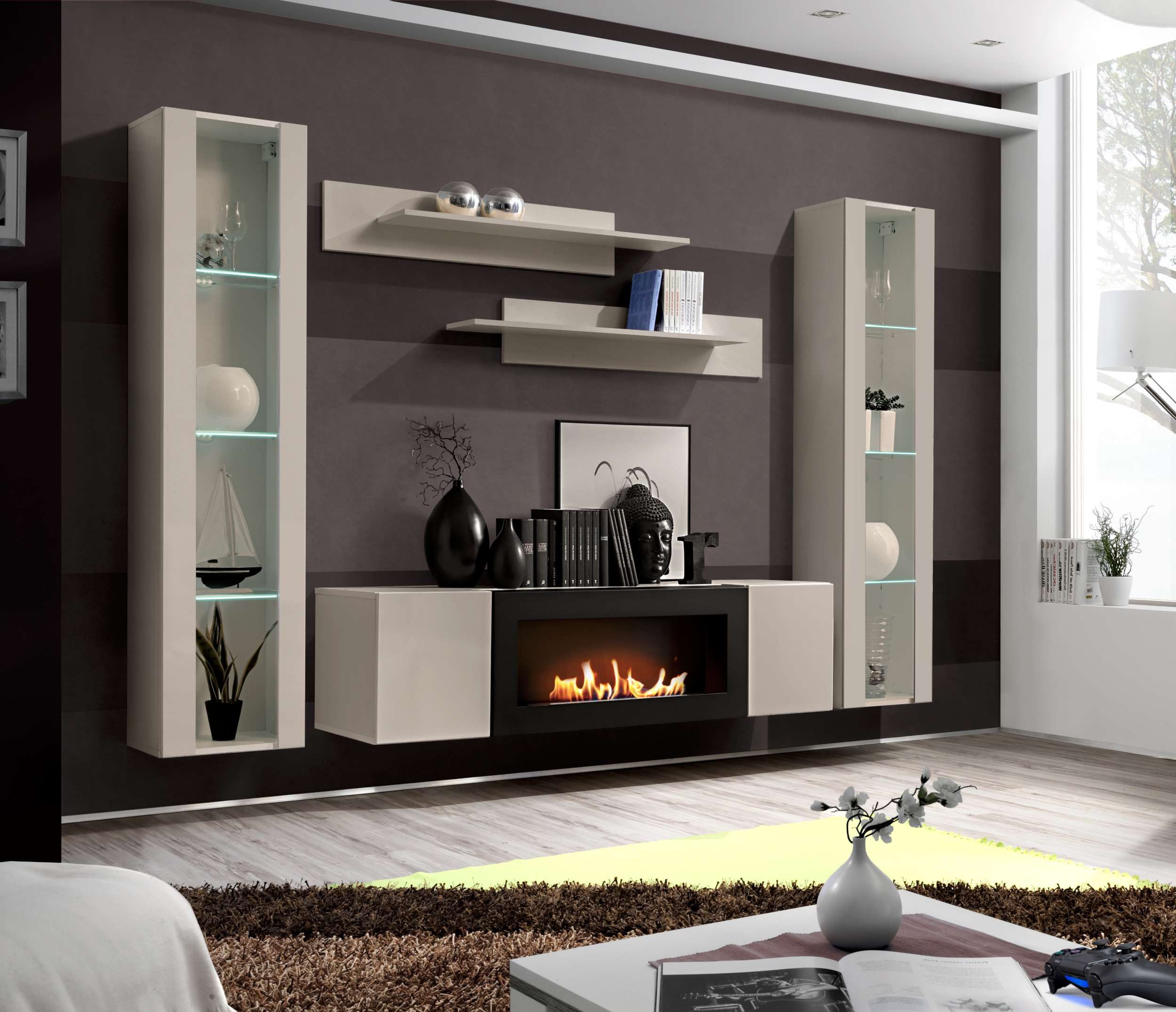 99rooms Wandregal Fli MX, Wandregal, Wandschrank, 2 Wandregale aus Holzwerkstoff, hängend