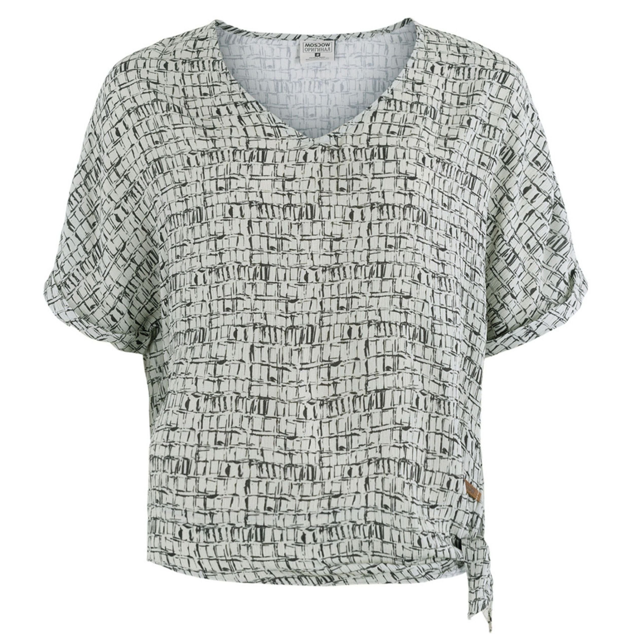 Moscow Design Druckbluse Lindy Hemdbluse in Grau mit Muster aus Viskose