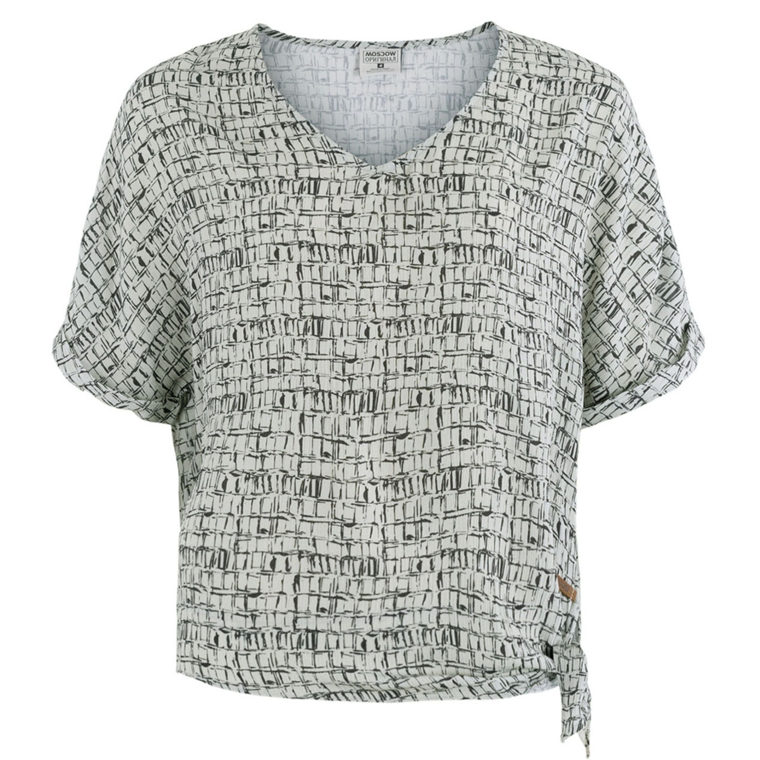 Druckbluse Lindy Hemdbluse in Grau mit Muster aus Viskose