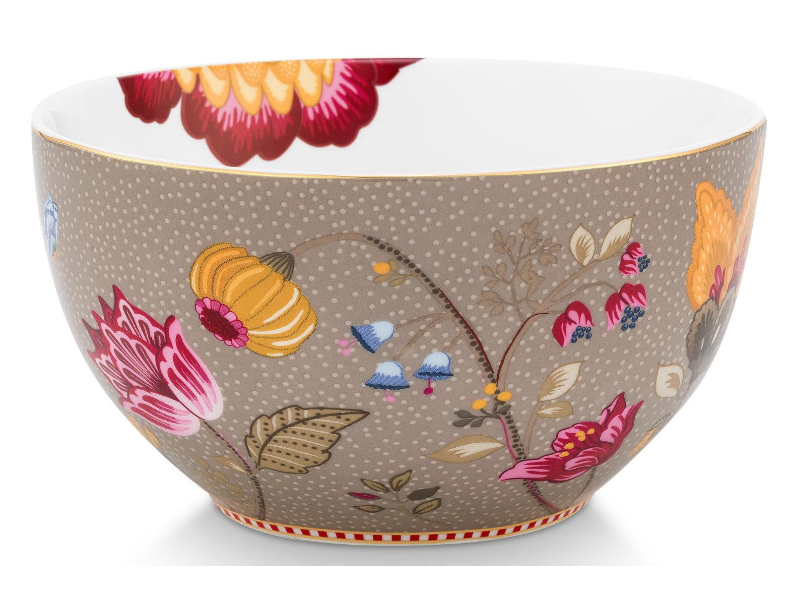 PiP Studio Müslischale Blooming Tales Fantasy Khaki Bowl 15cm, Porzellan, (Bowls)