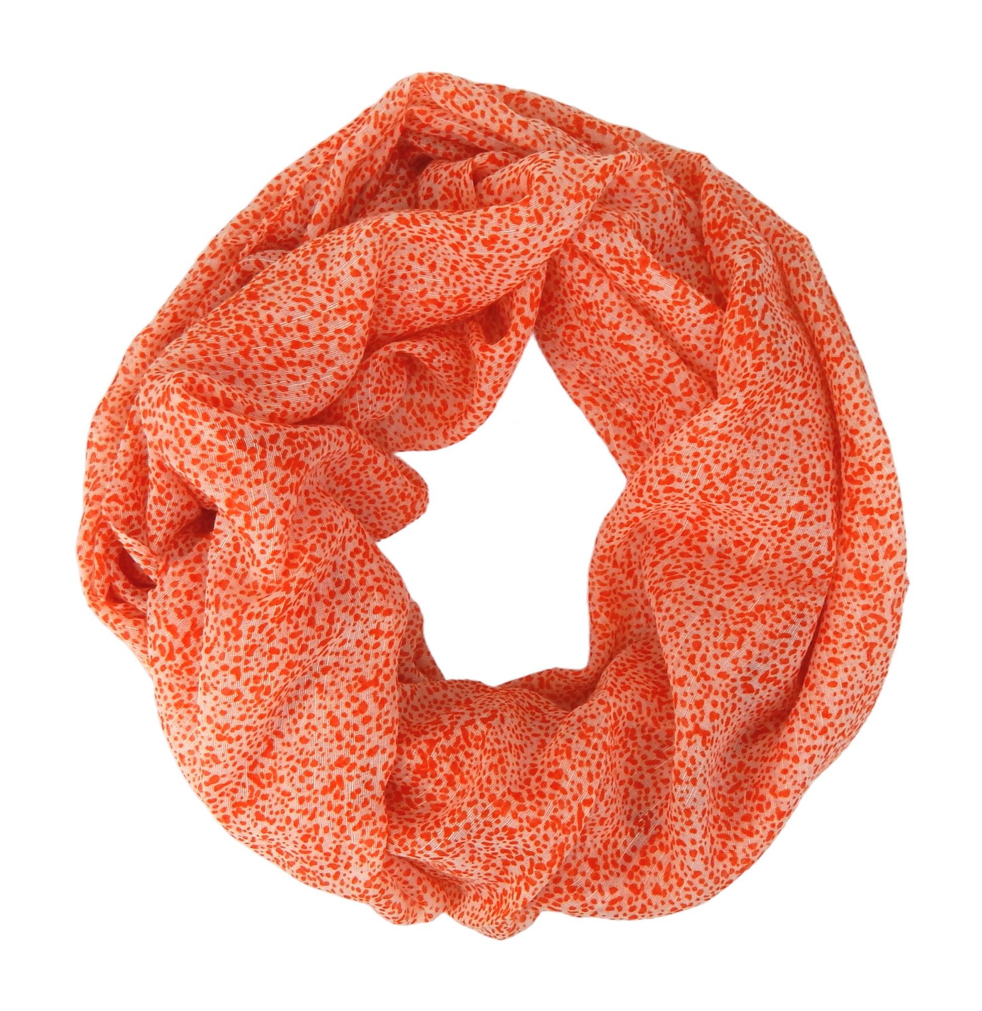 Ella Jonte Loop, Leichter Rundschal mit Tupfen-Muster in Orange oder Blau